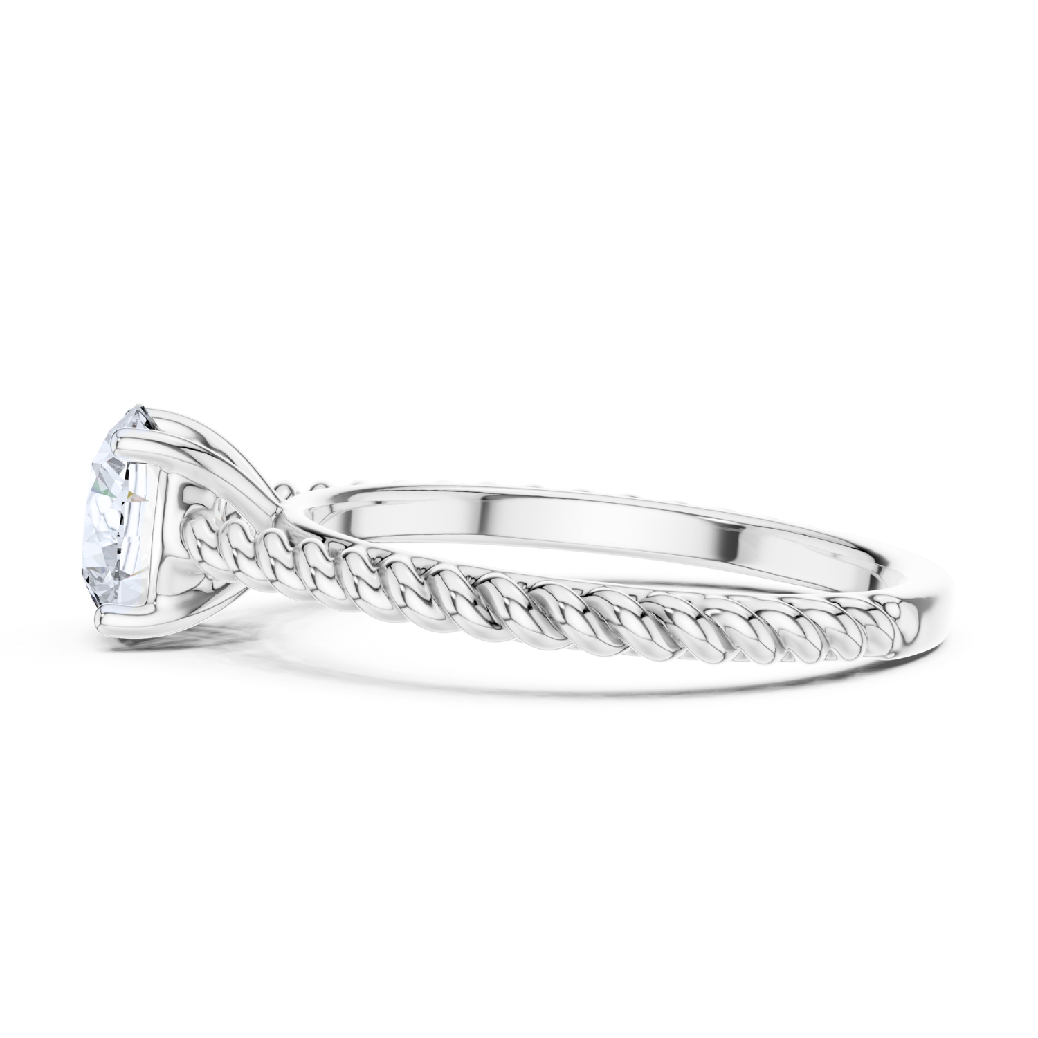 Twisted Rope Solitaire Ring
