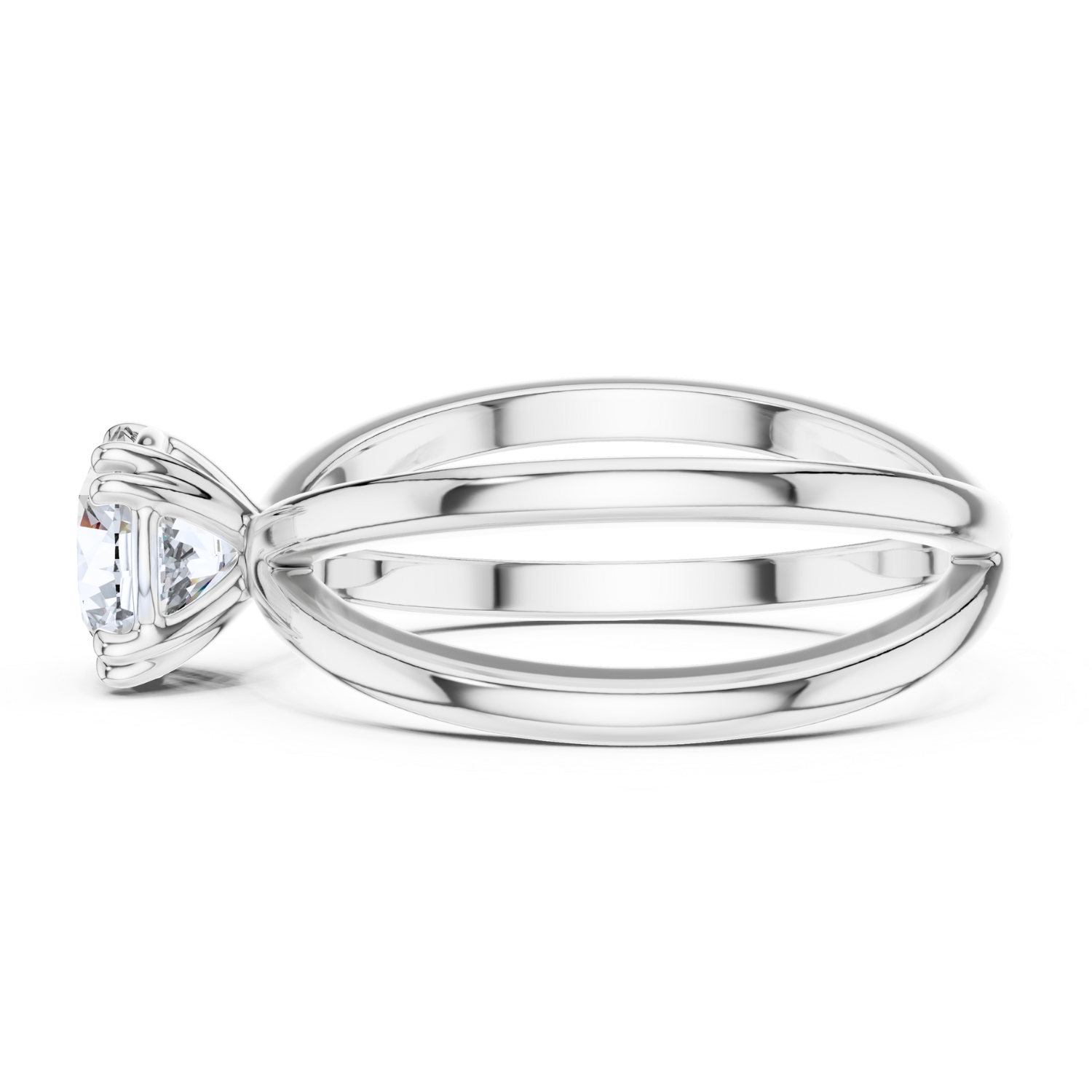 Crisscross Band Solitaire Ring