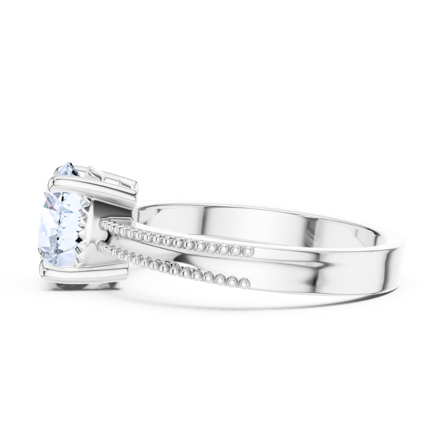 Milgrain Solitaire Diamond Ring