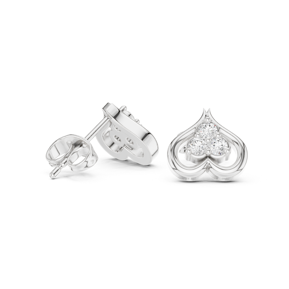 Radiant Bloom Heart Diamond Studs