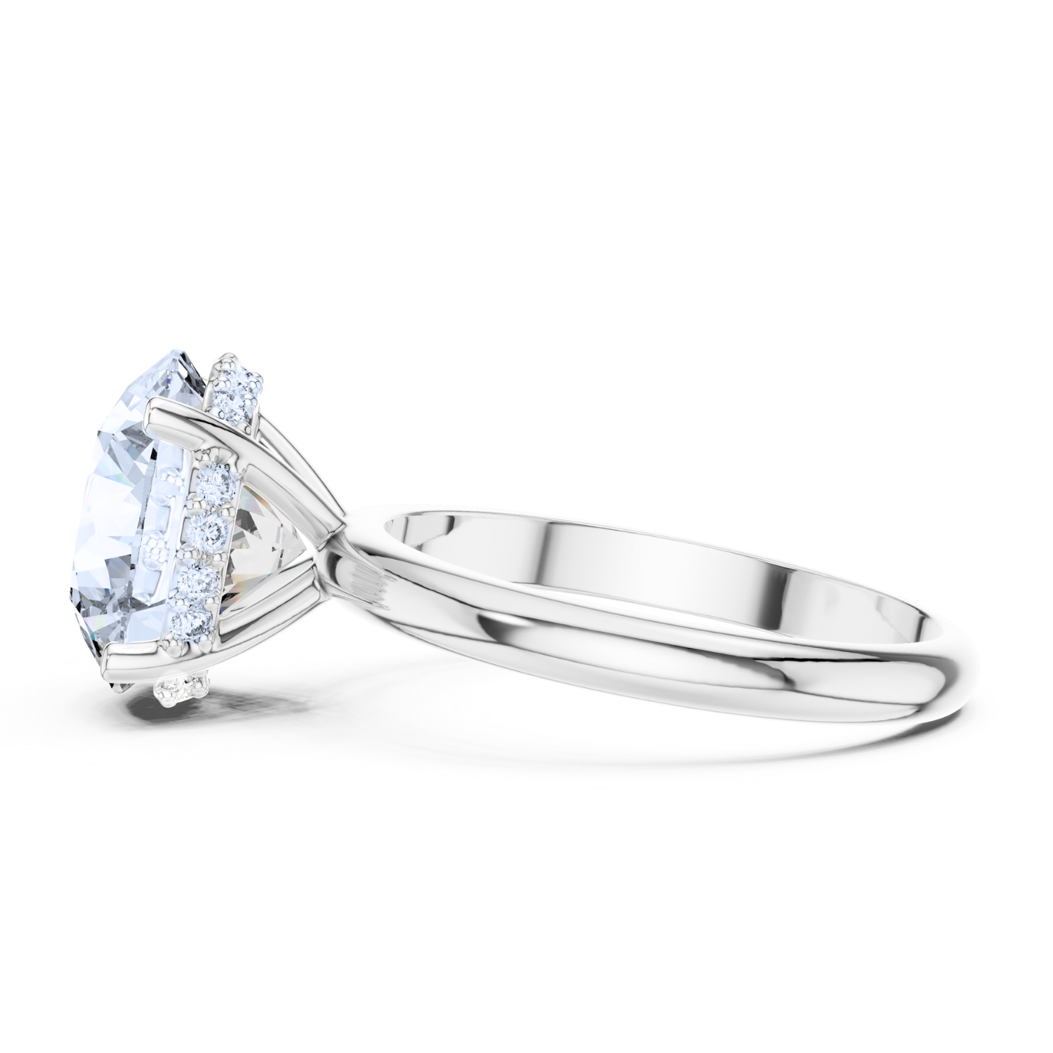 Hidden Halo Solitaire Diamond Ring
