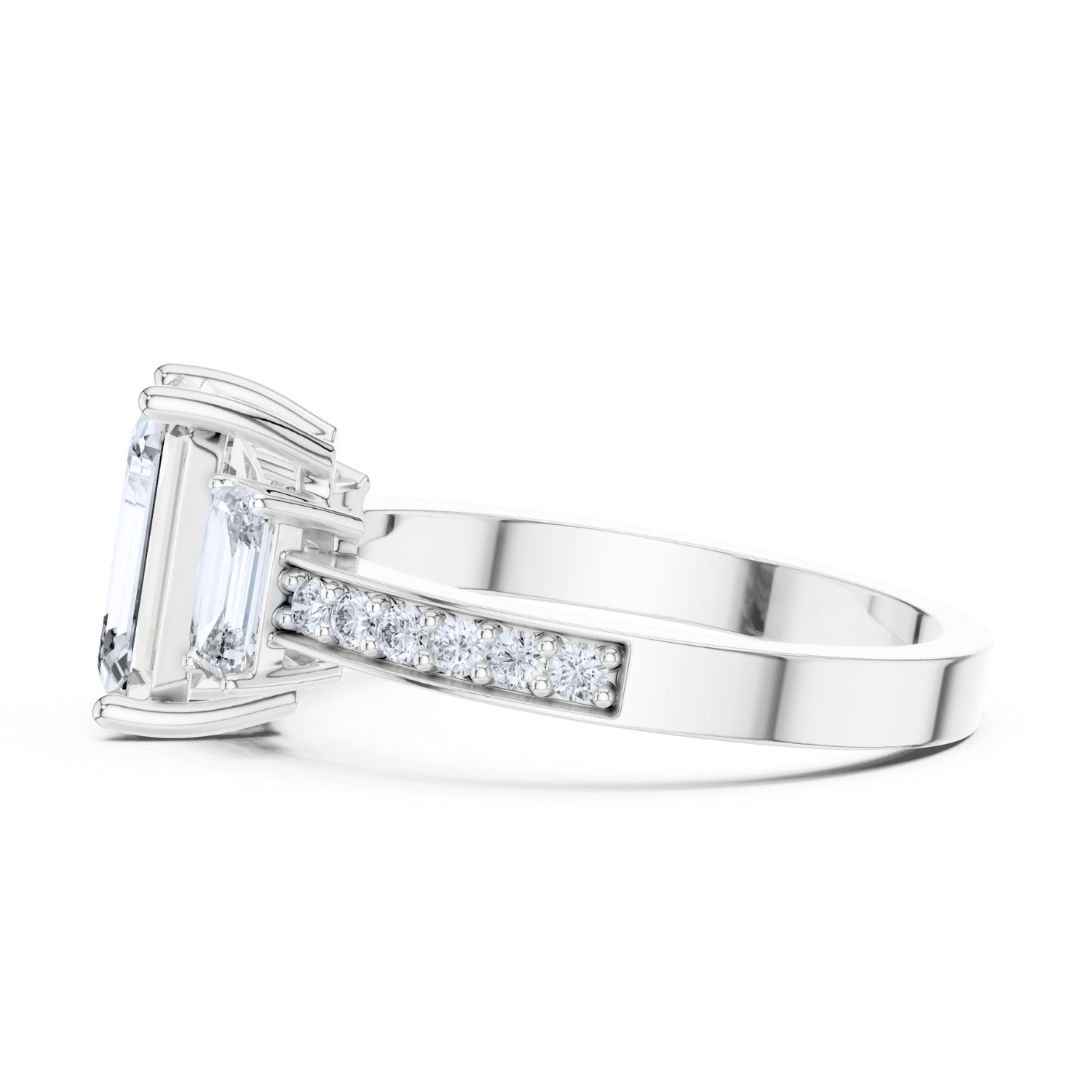 Emerald-Cut Dual Stone Ring