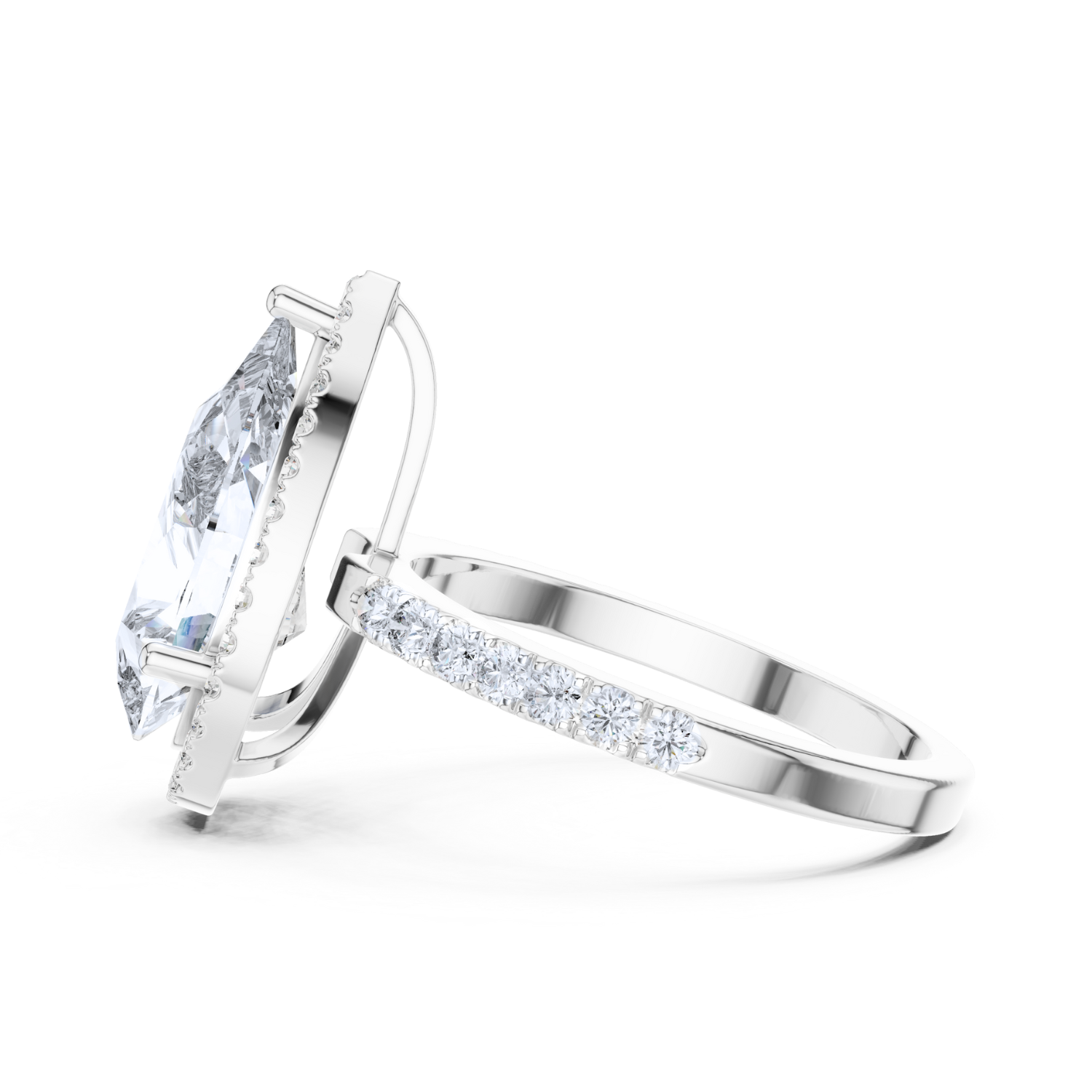 Pear-Cut Diamond Halo Ring