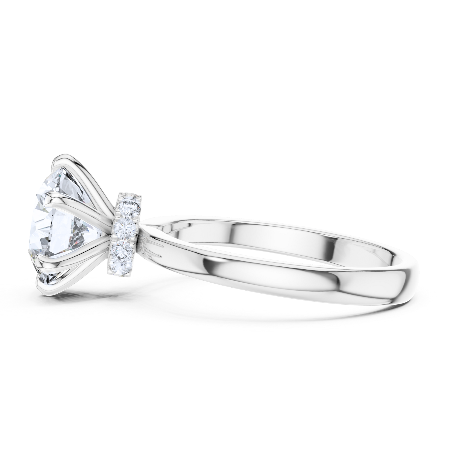 Hidden Halo Solitaire Ring