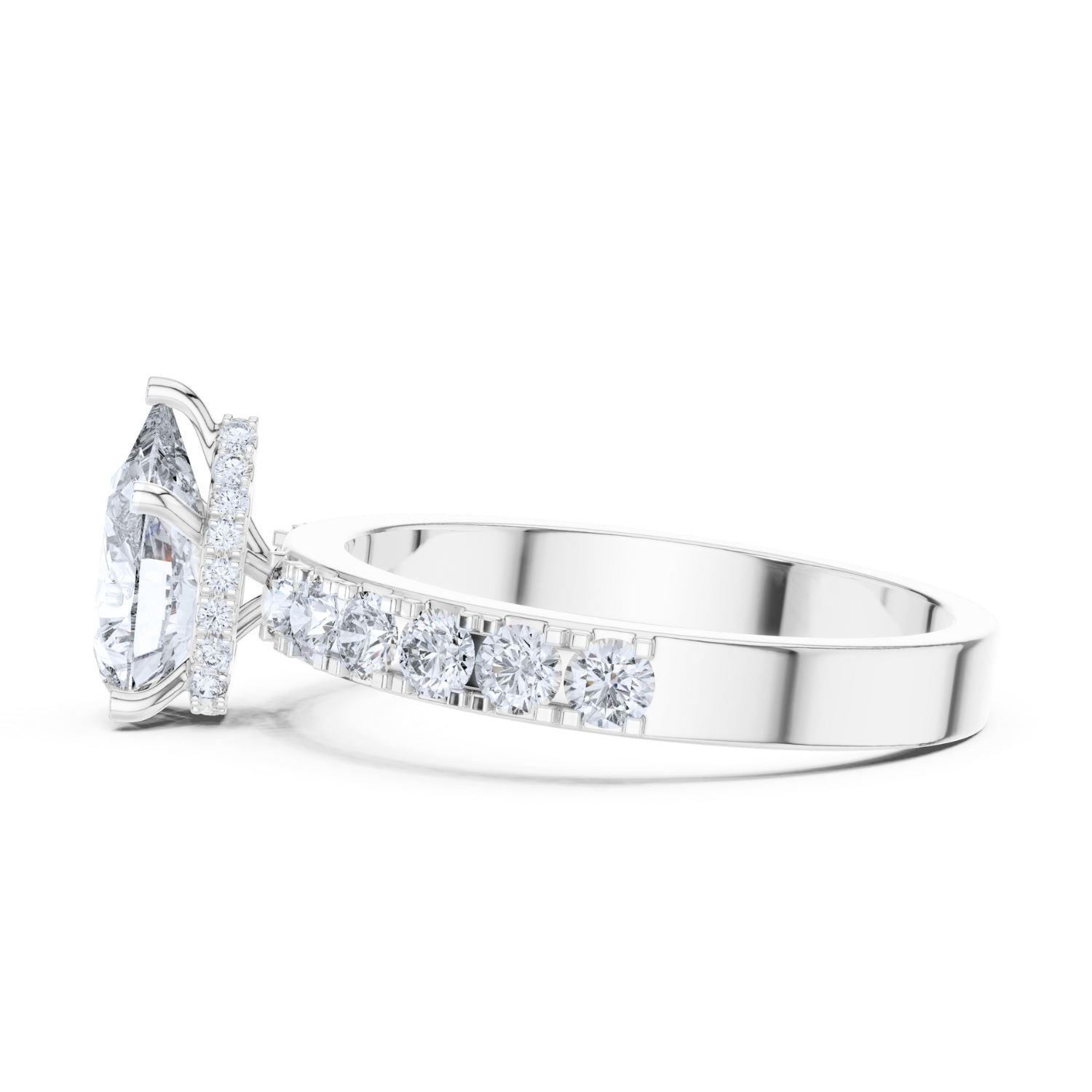 Hidden Halo Pave Diamond Ring