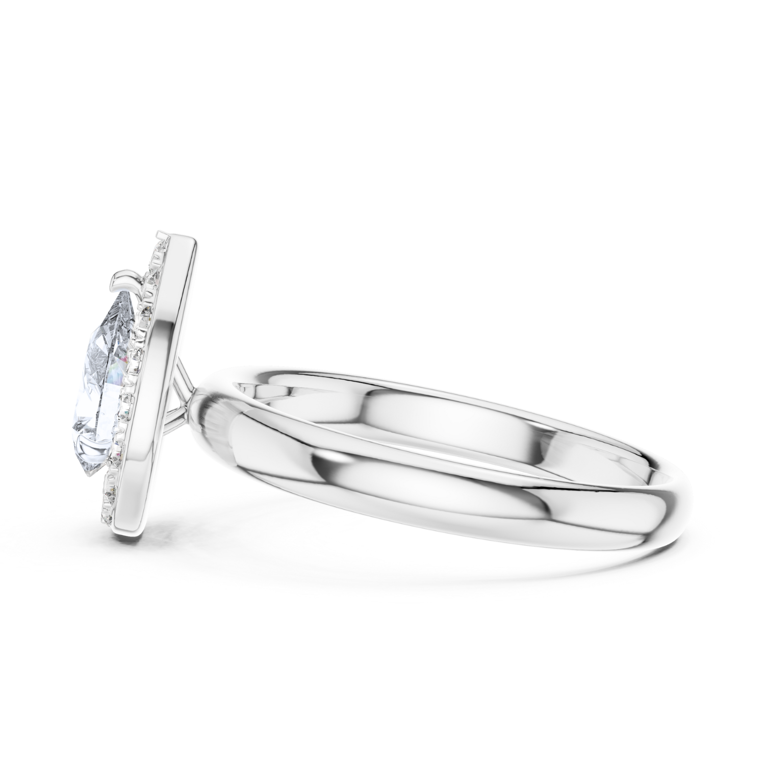 Floating Halo Pear-Cut Ring
