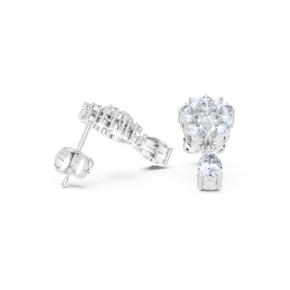 Regal Vine Diamond Drop Earrings