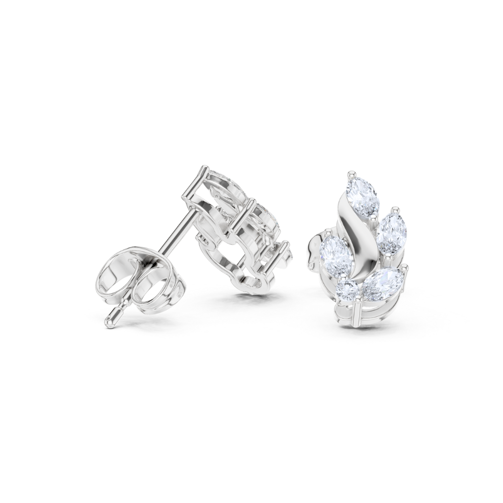 Golden Vine Marquise Diamond Earrings