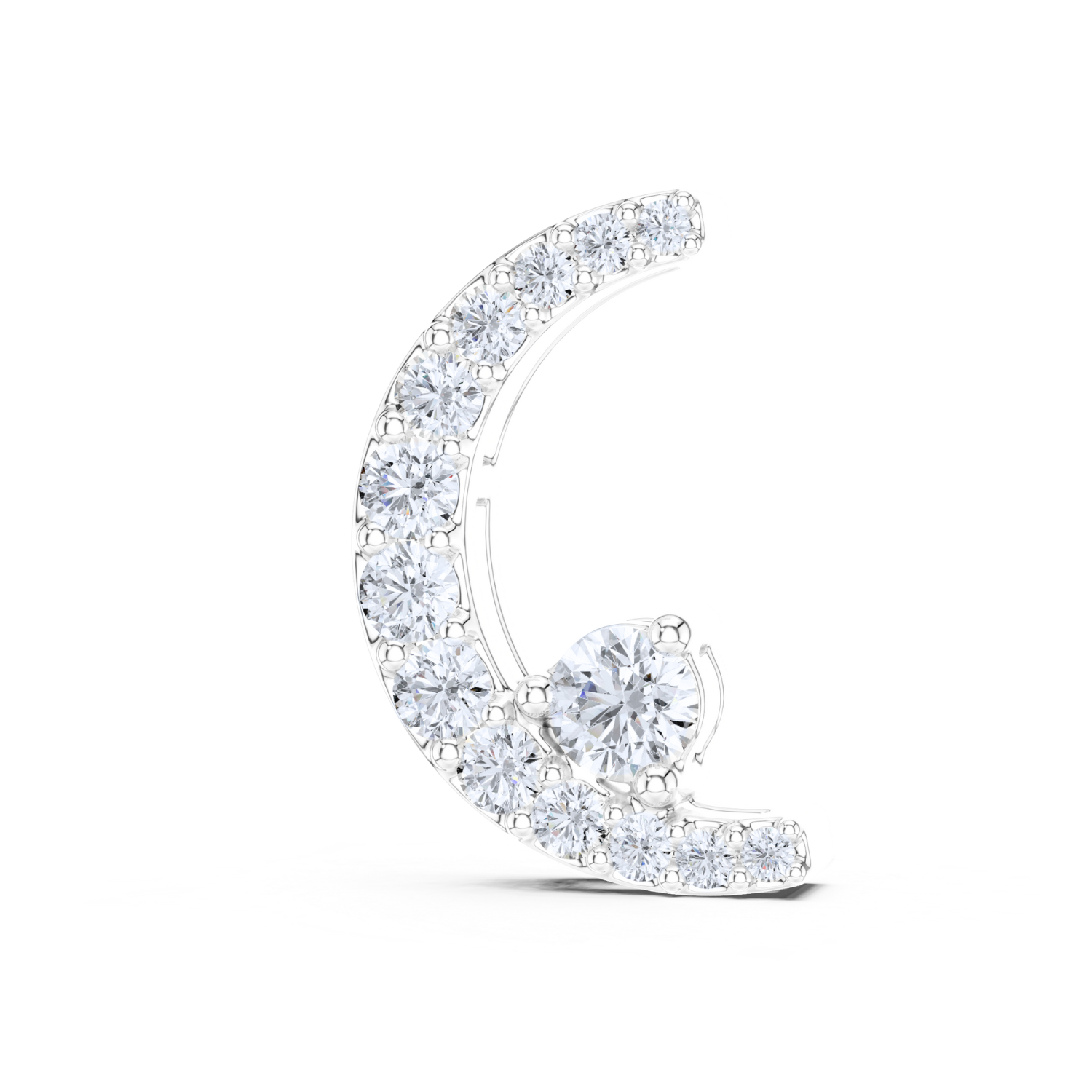 Crescent Pave Diamond Pendant