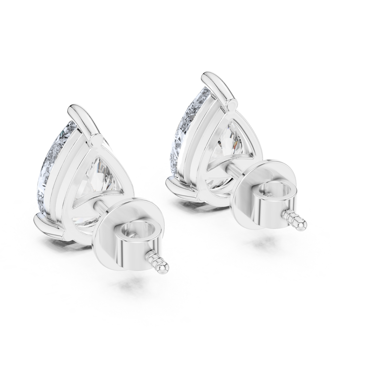 Pear-Shaped Diamond Stud Earrings