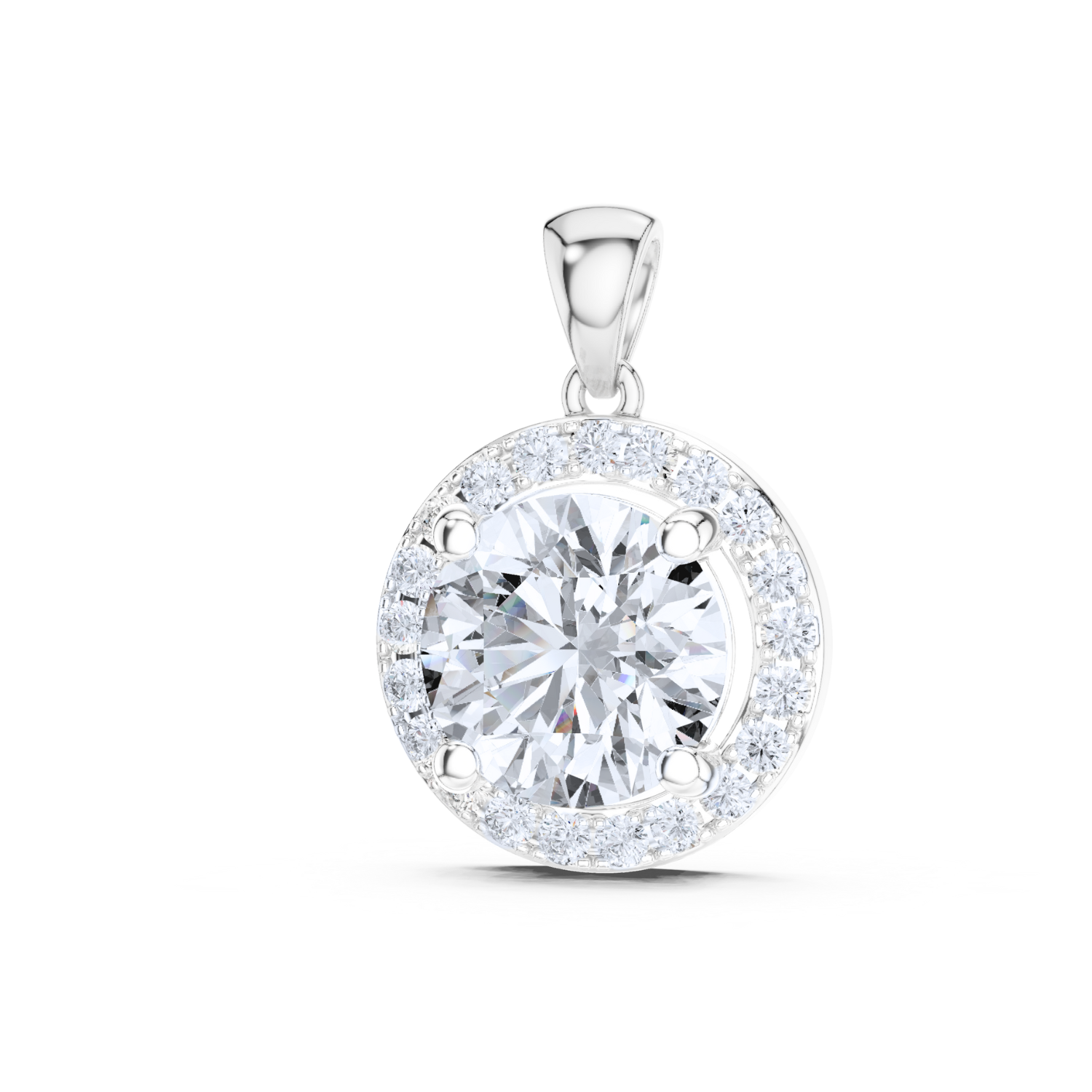 Aurora Halo Diamond Pendant