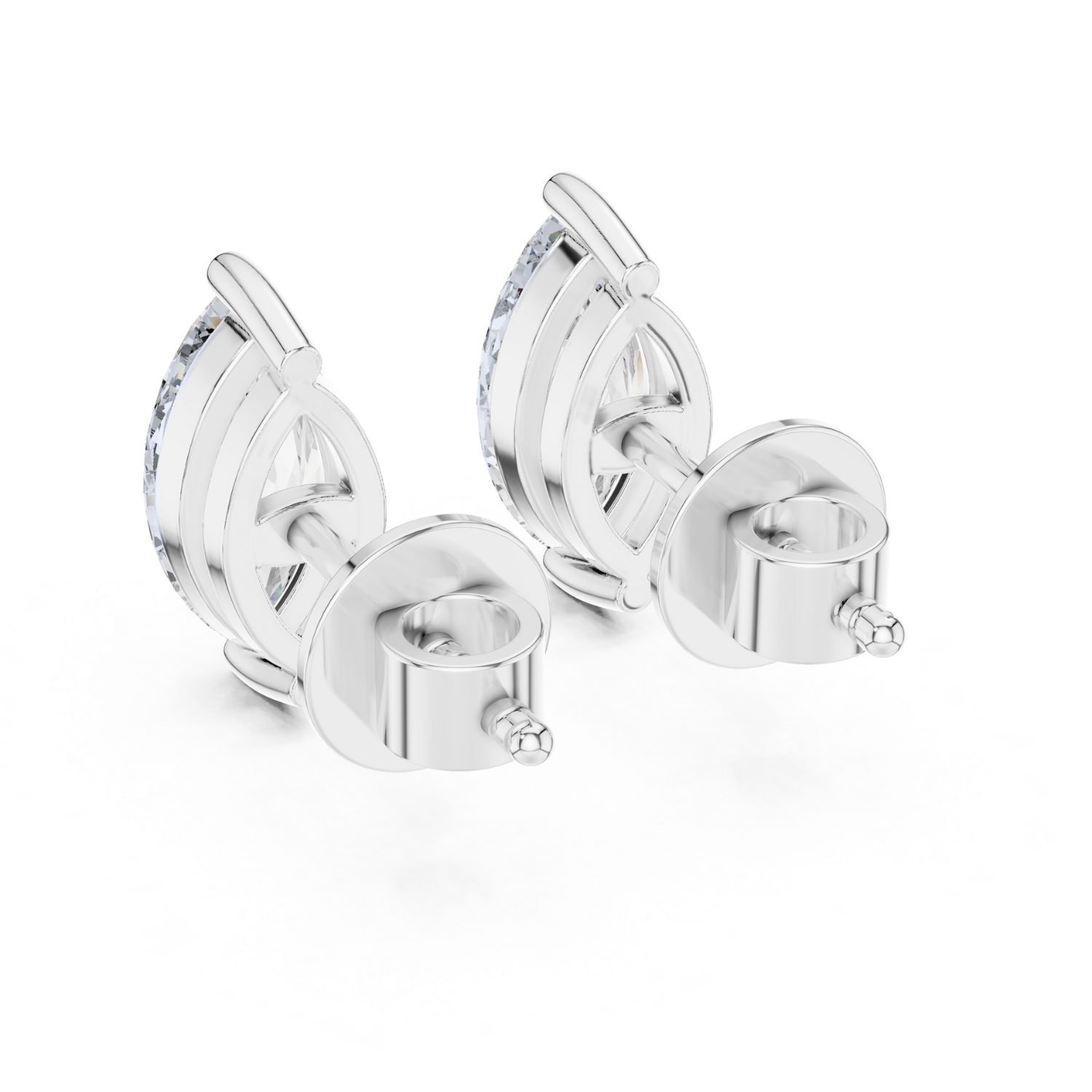 Marquise-Cut Diamond Stud Earrings