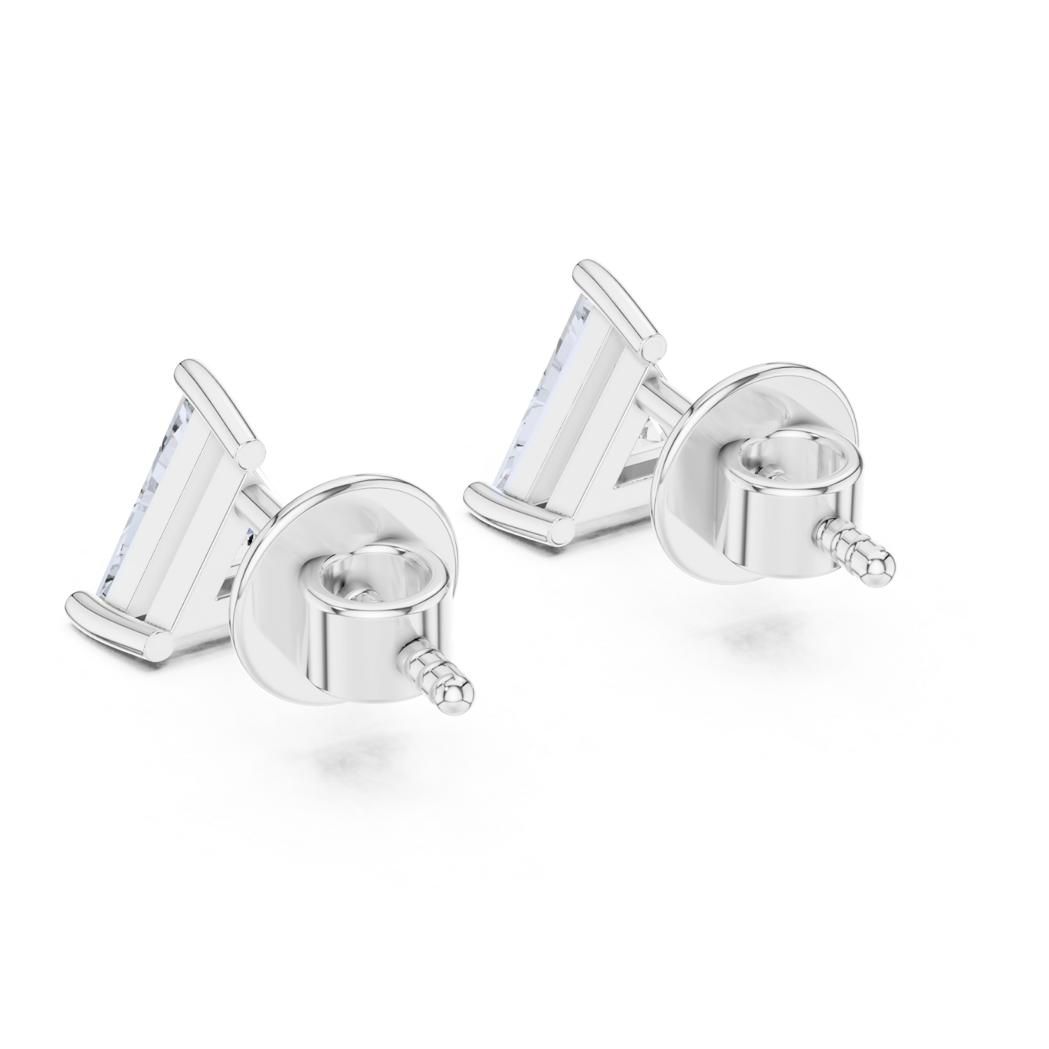 Trillion-Cut Diamond Stud Earrings