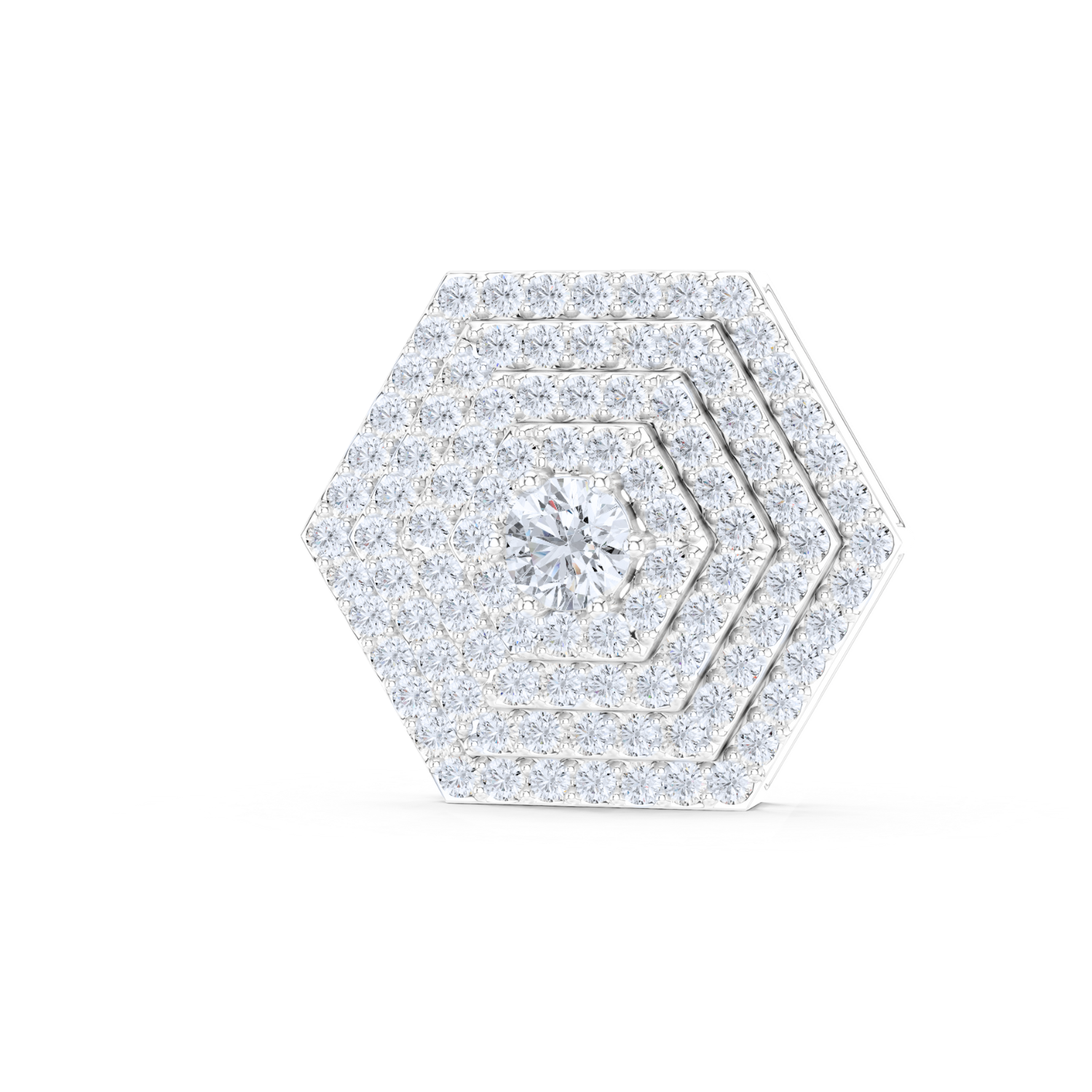 Hexagonal Pave Diamond Pendant