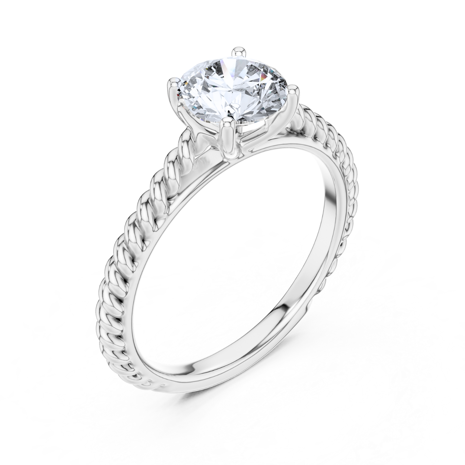 Twisted Rope Solitaire Ring