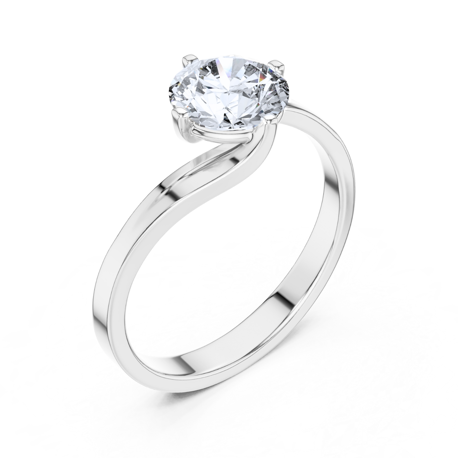 Twisted Shank Solitaire Ring