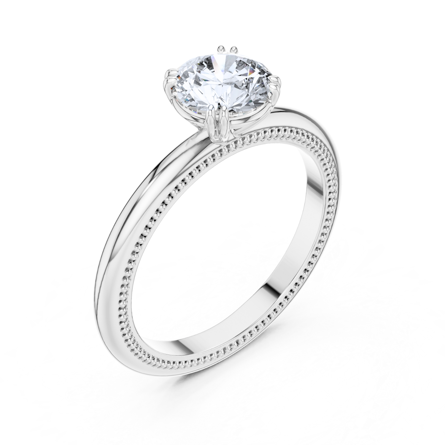 Classic Milgrain Solitaire Ring