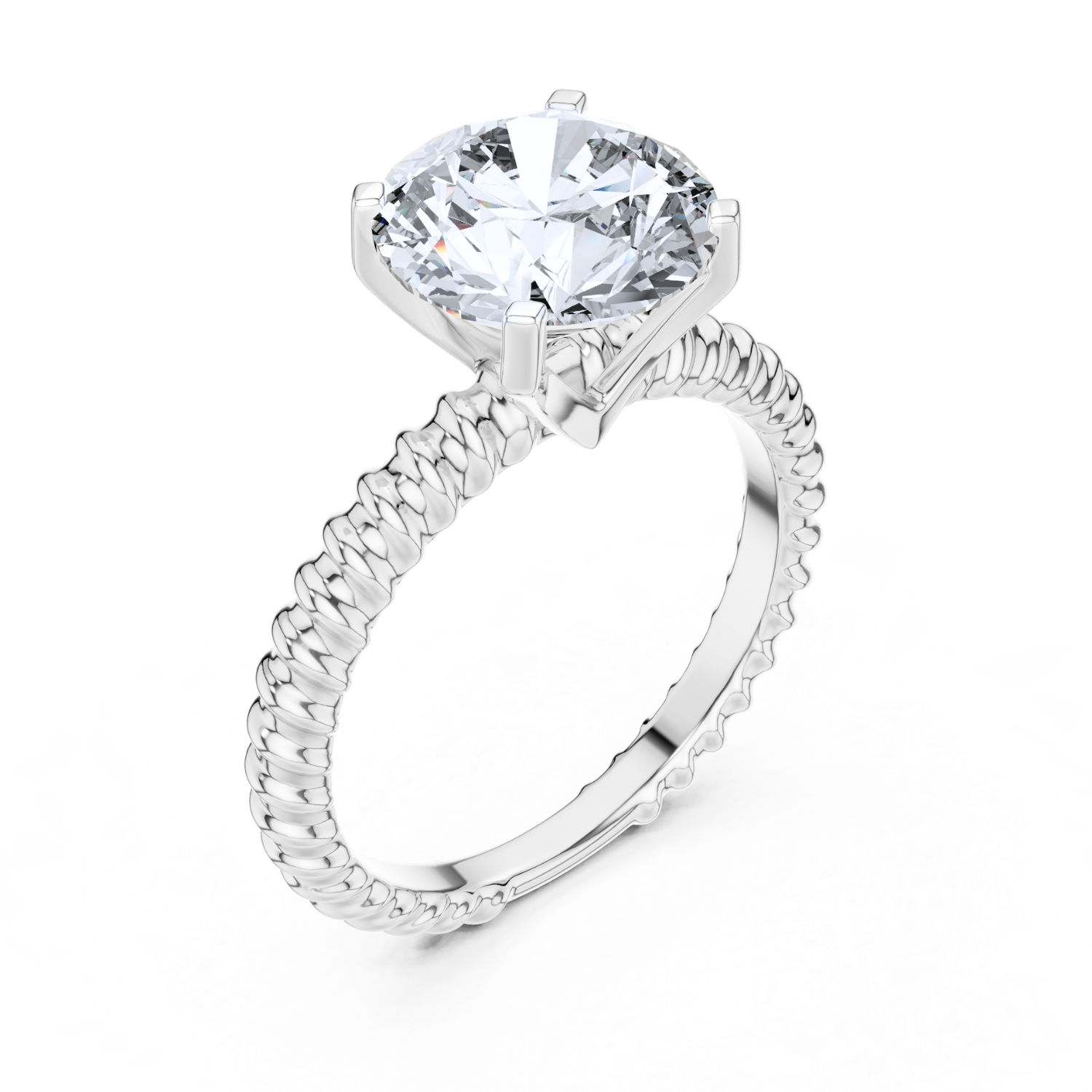 Braided Elegance Solitaire Ring
