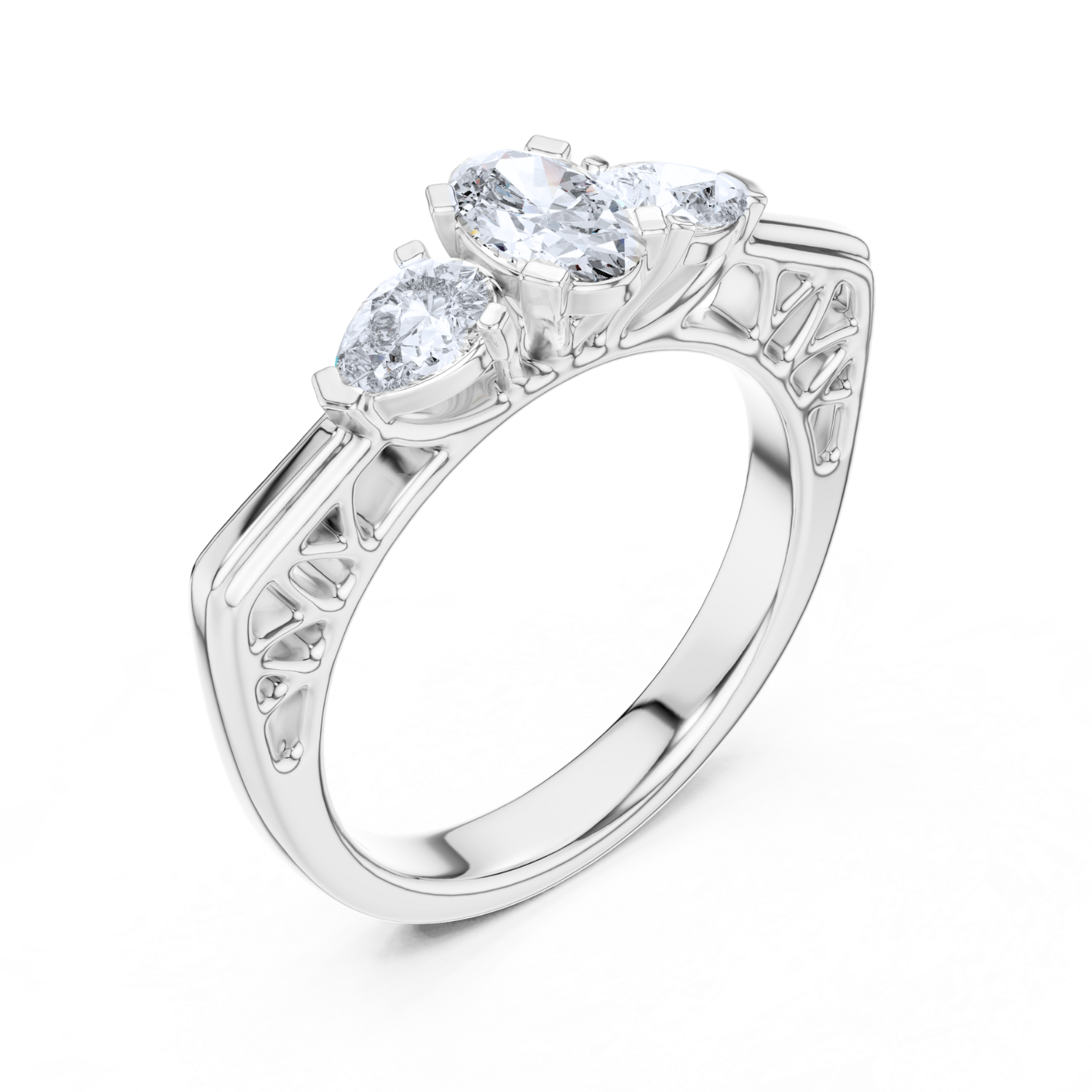 Elysia Three-Stone Oval Ring