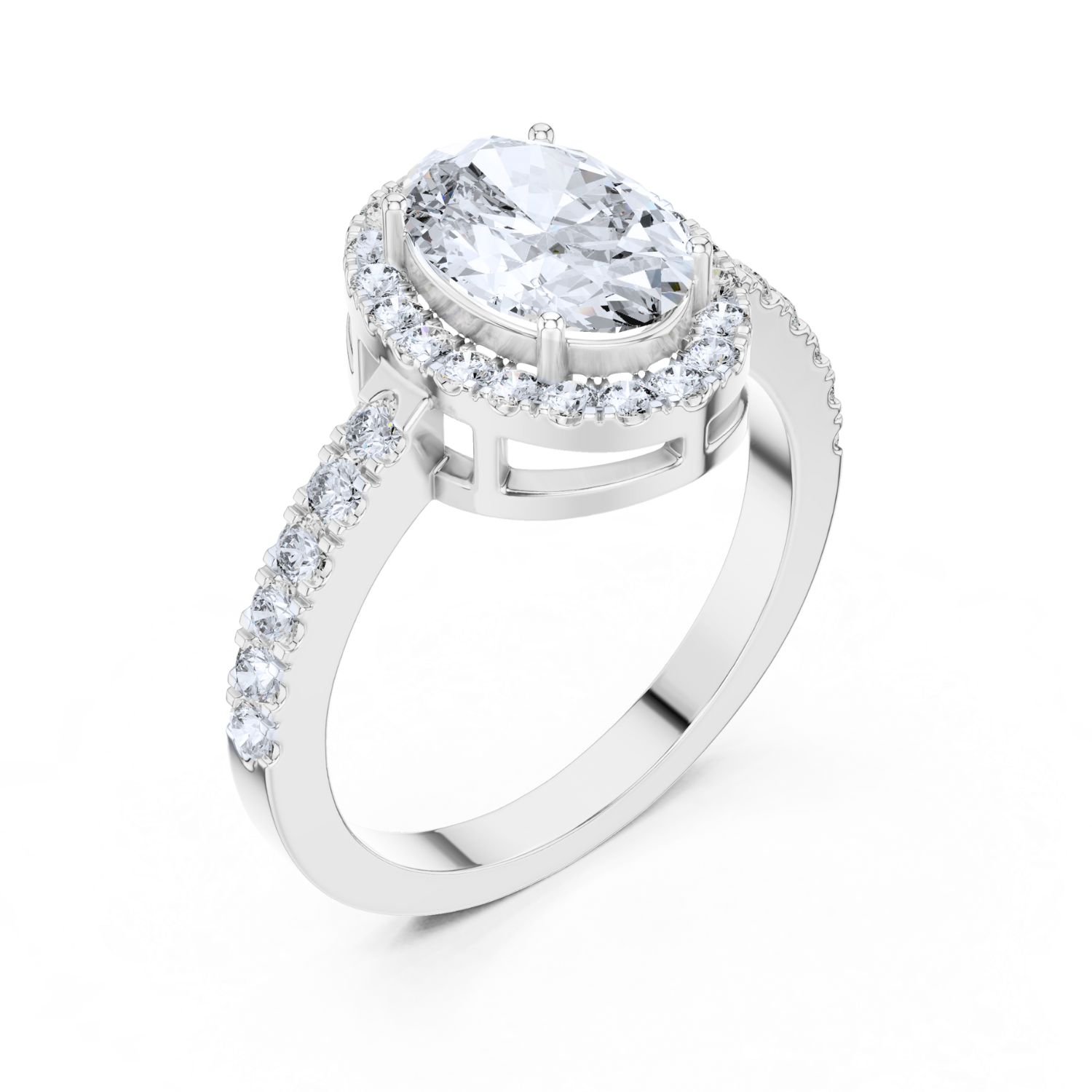 Vera Oval Halo Diamond Ring
