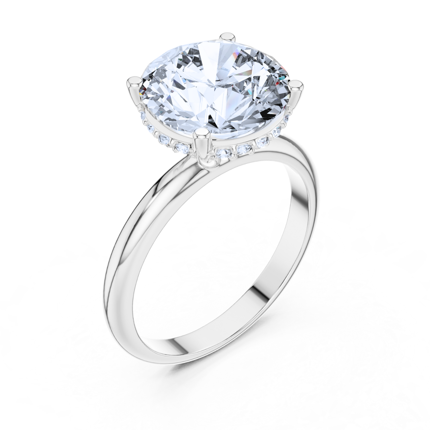 Hidden Halo Solitaire Diamond Ring