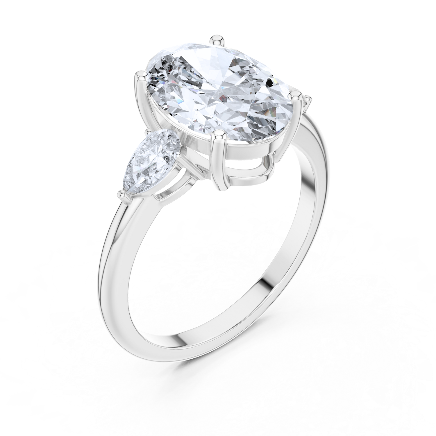 Oval-Cut Three-Stone Diamond Ring
