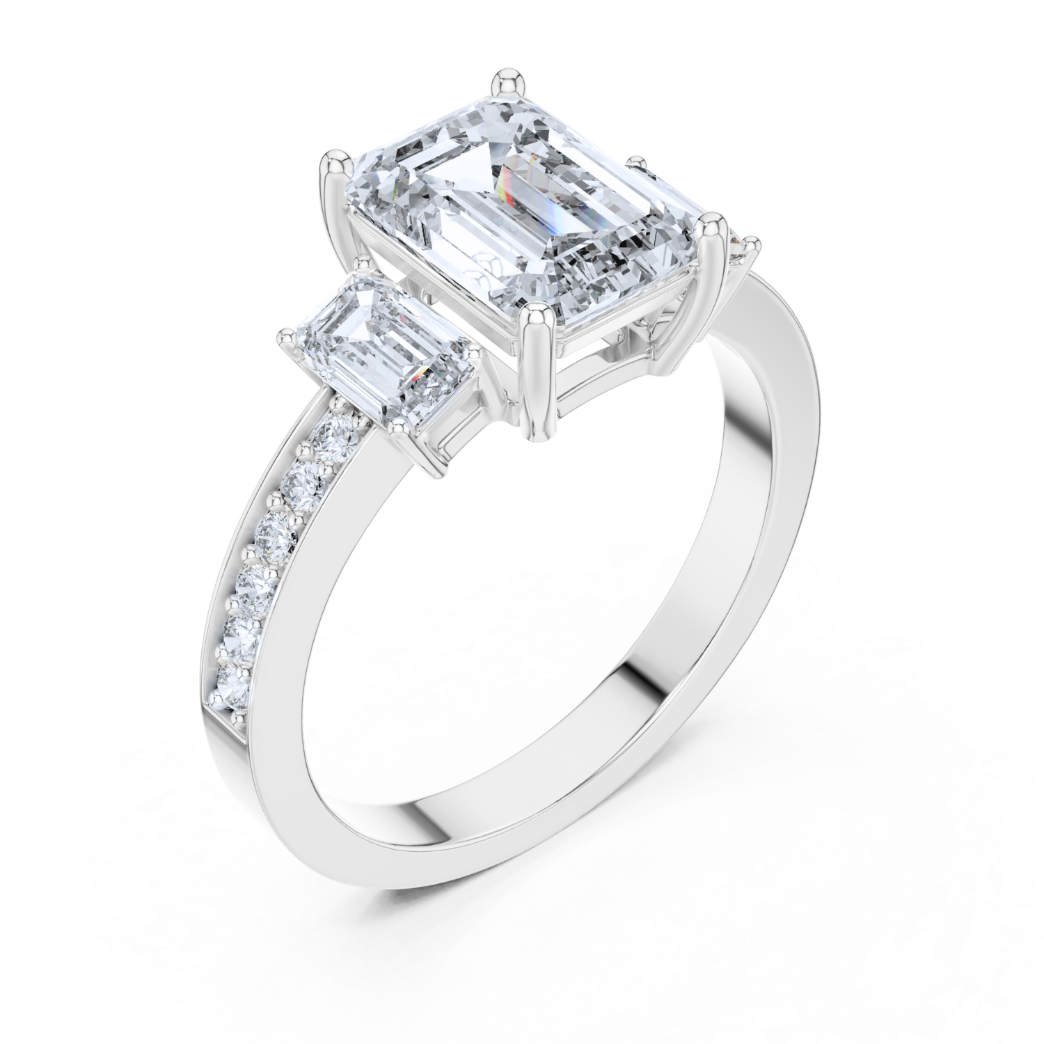 Emerald-Cut Dual Stone Ring