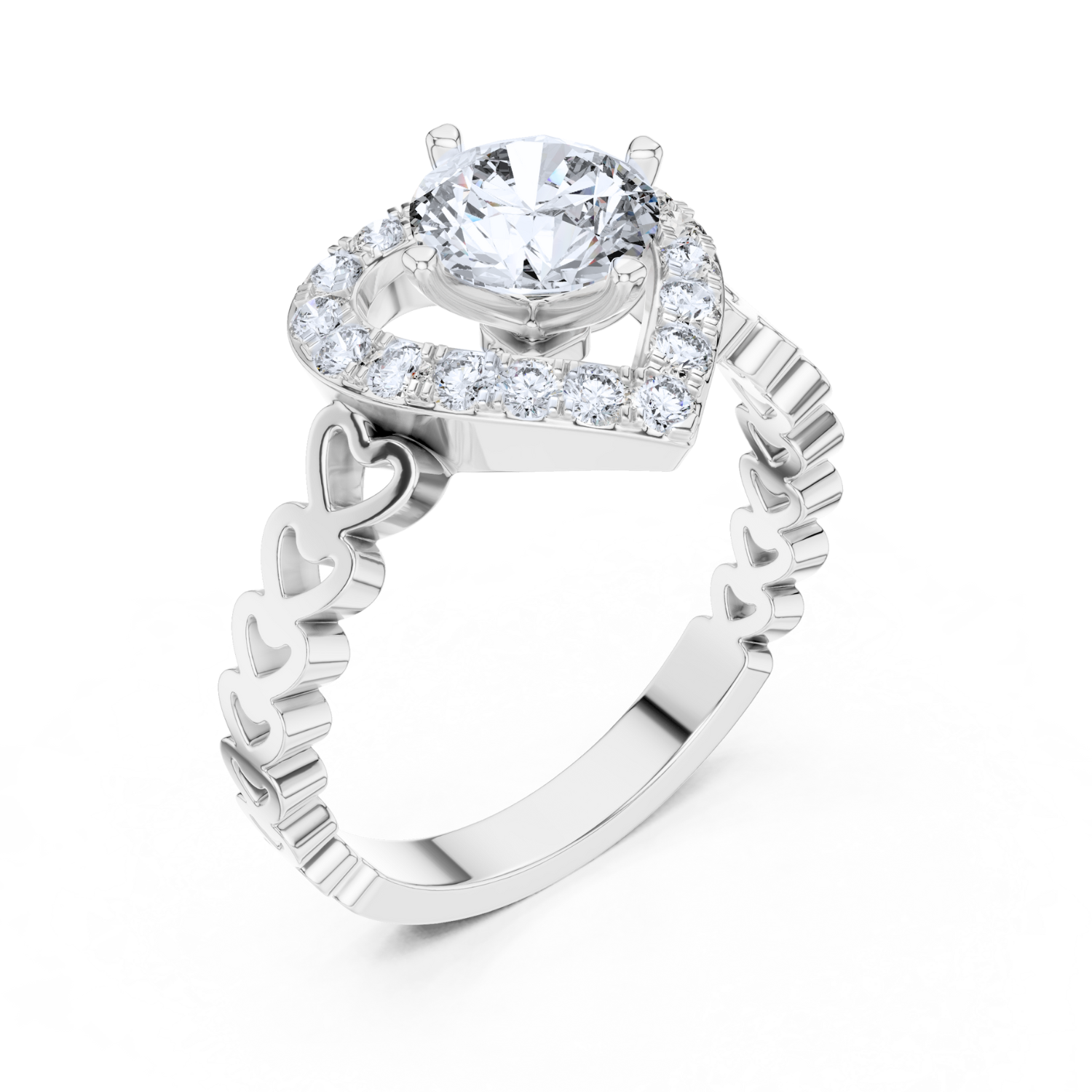 Heart-Inspired Diamond Ring