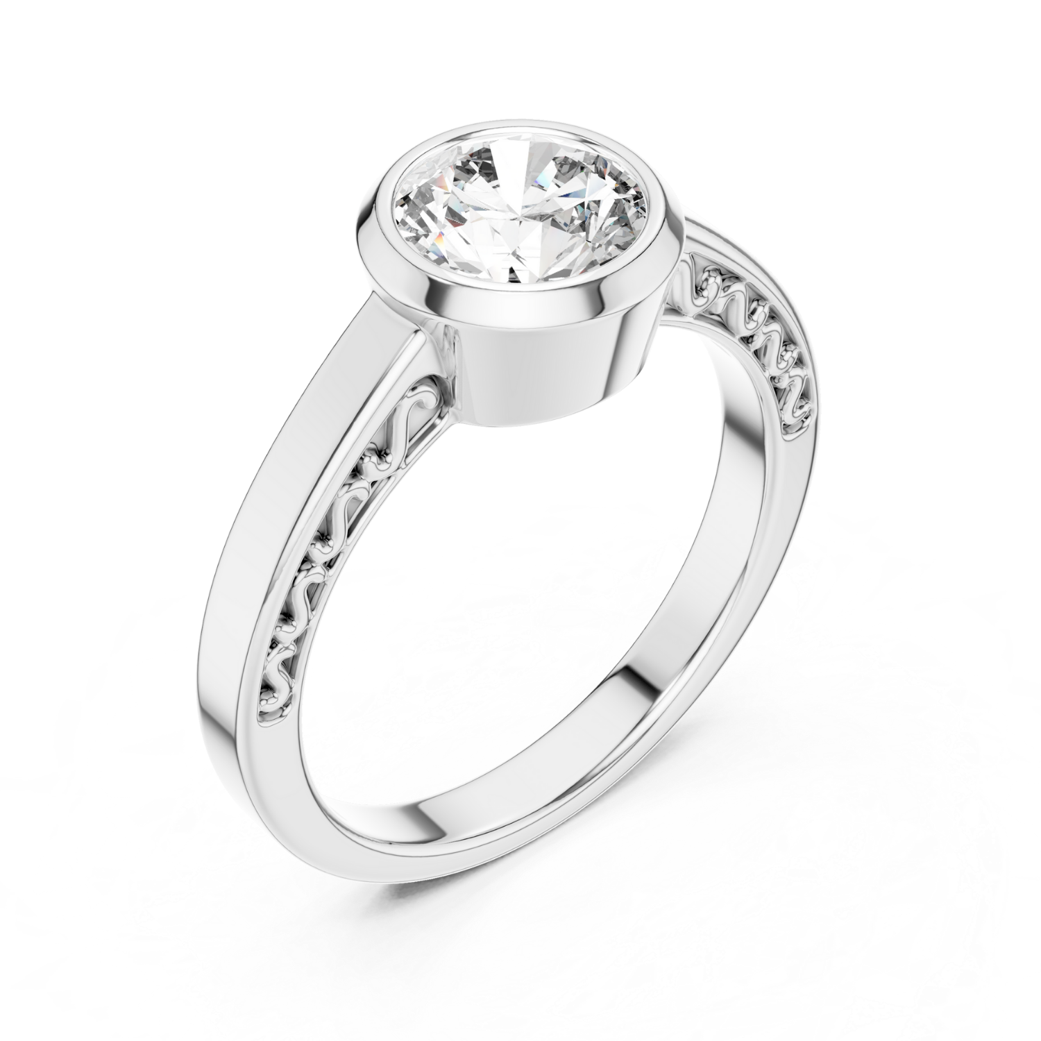 Bezel-Set Solitaire Diamond Ring