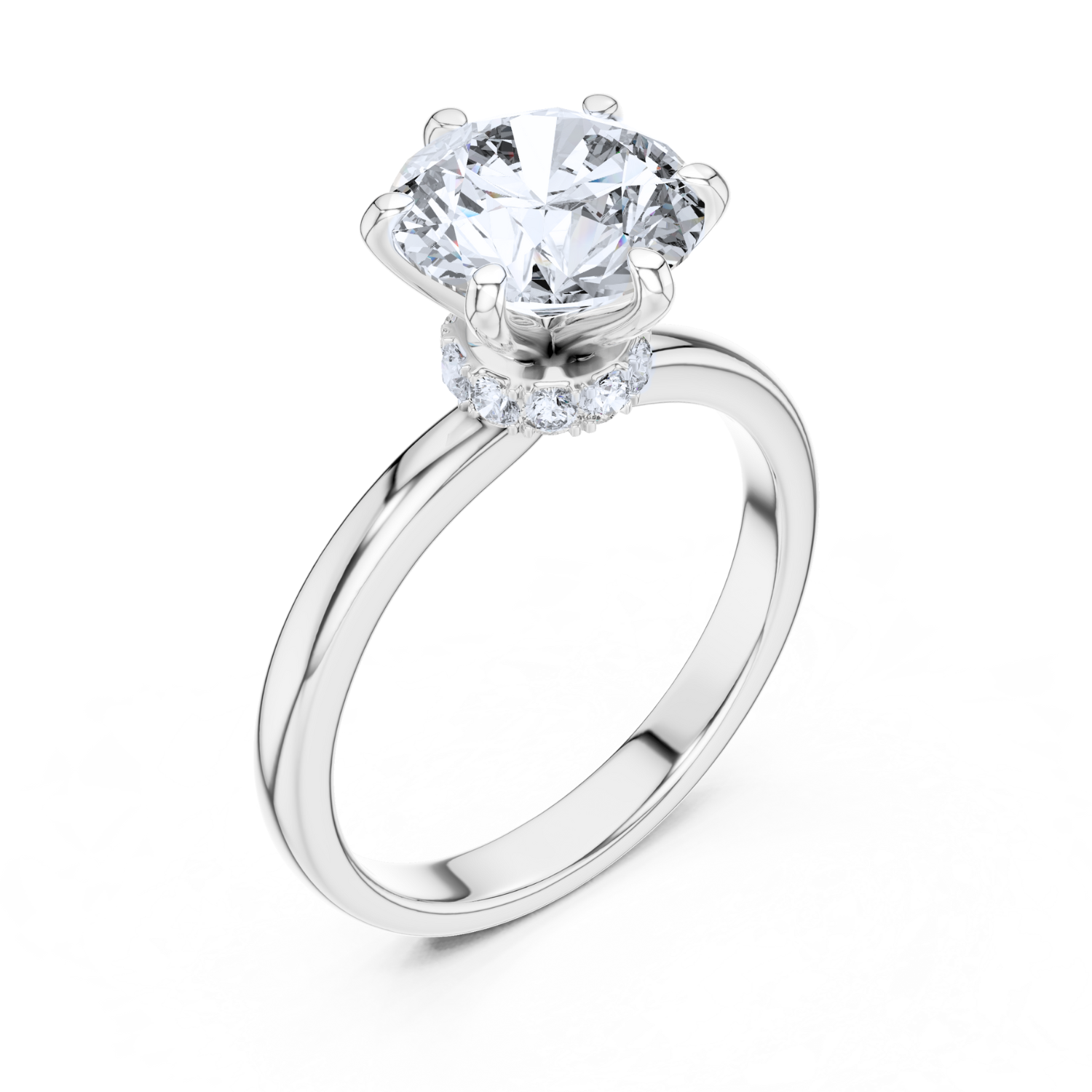 Hidden Halo Solitaire Ring