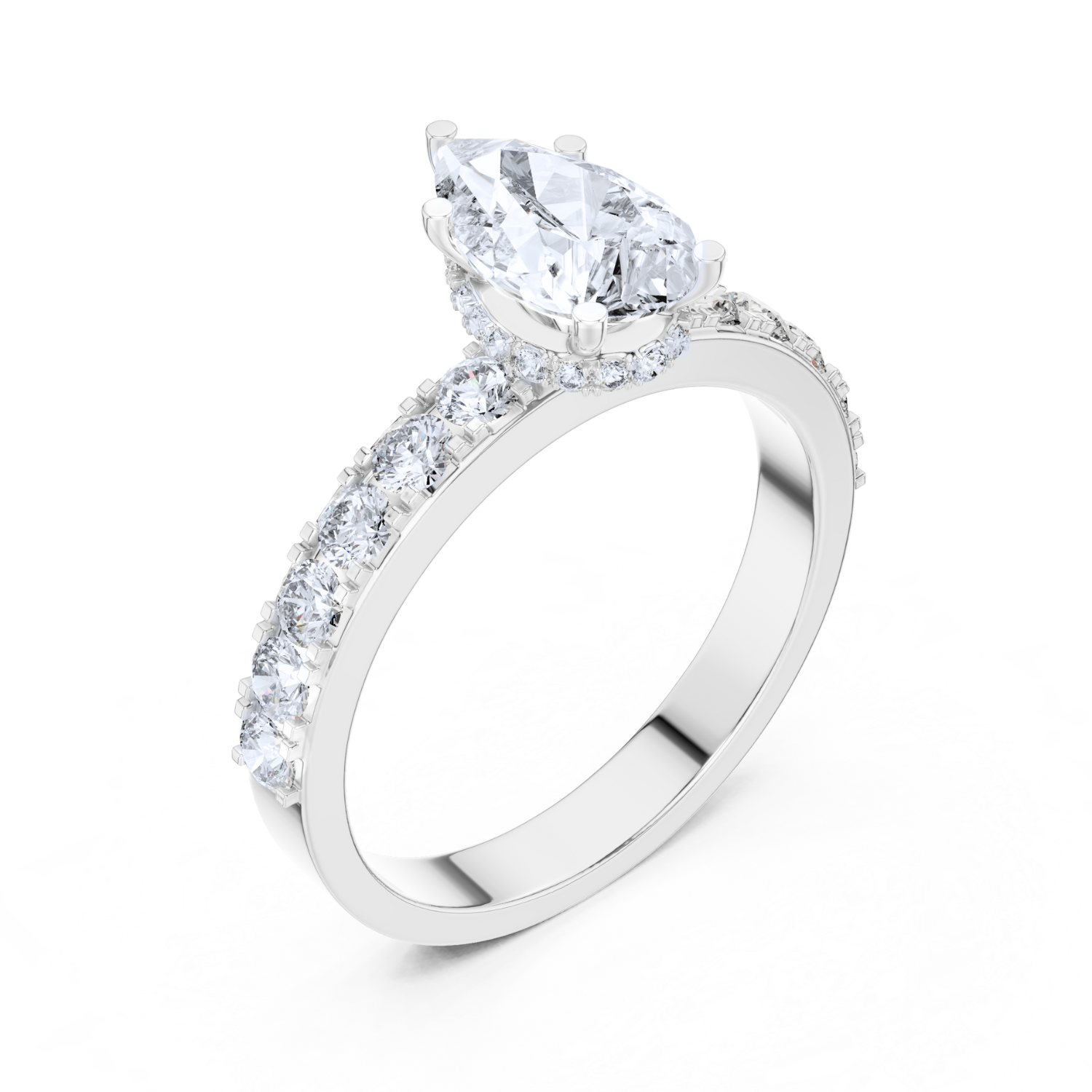 Hidden Halo Pave Diamond Ring