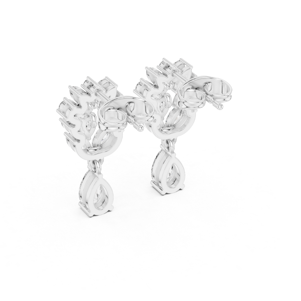 Regal Vine Diamond Drop Earrings