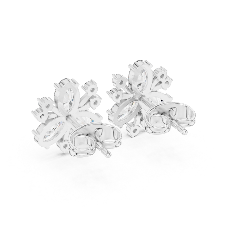 Radiant Trillium Diamond Studs