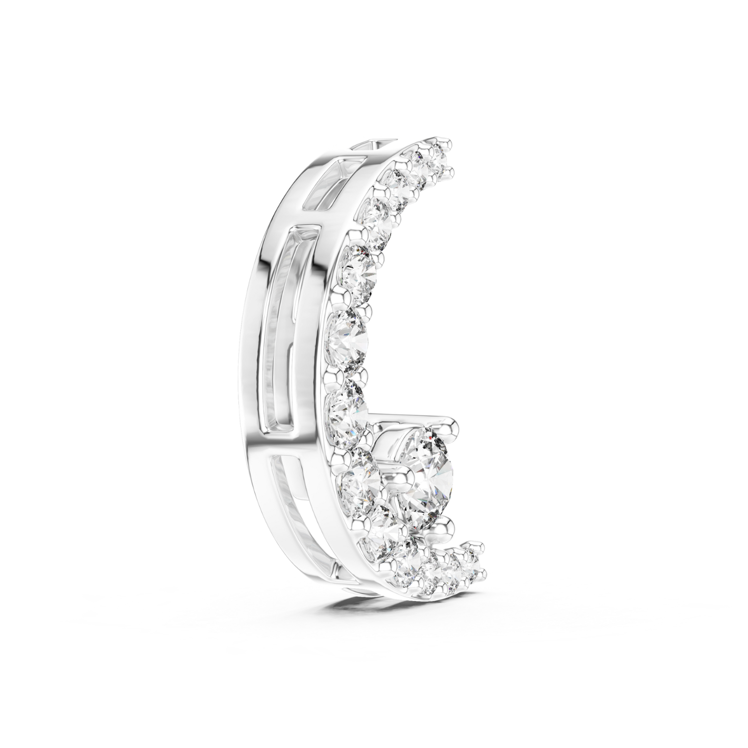 Crescent Pave Diamond Pendant