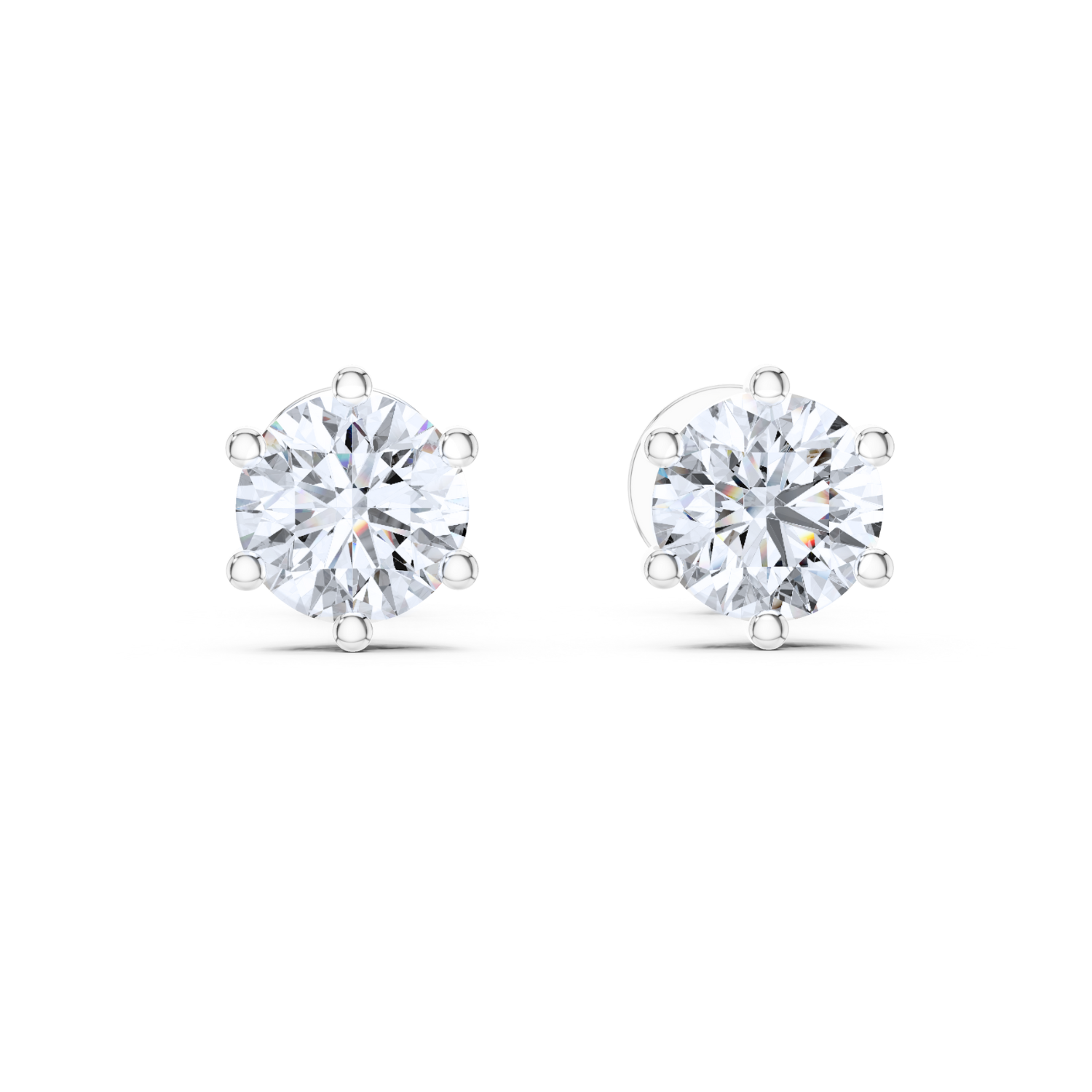 Classic Six-Prong Solitaire Diamond Stud Earrings