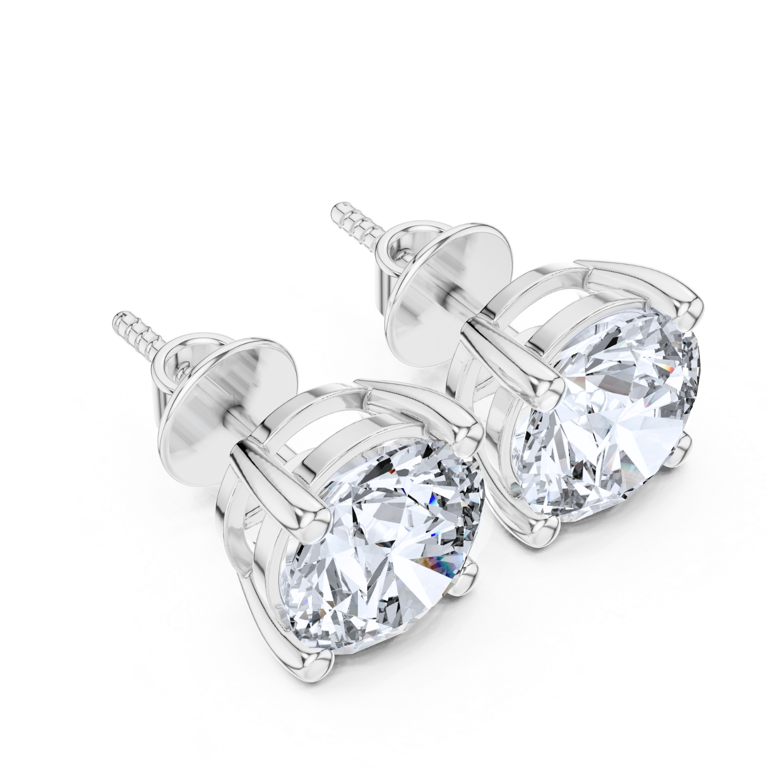 Classic Round Cut Diamond Stud Earrings