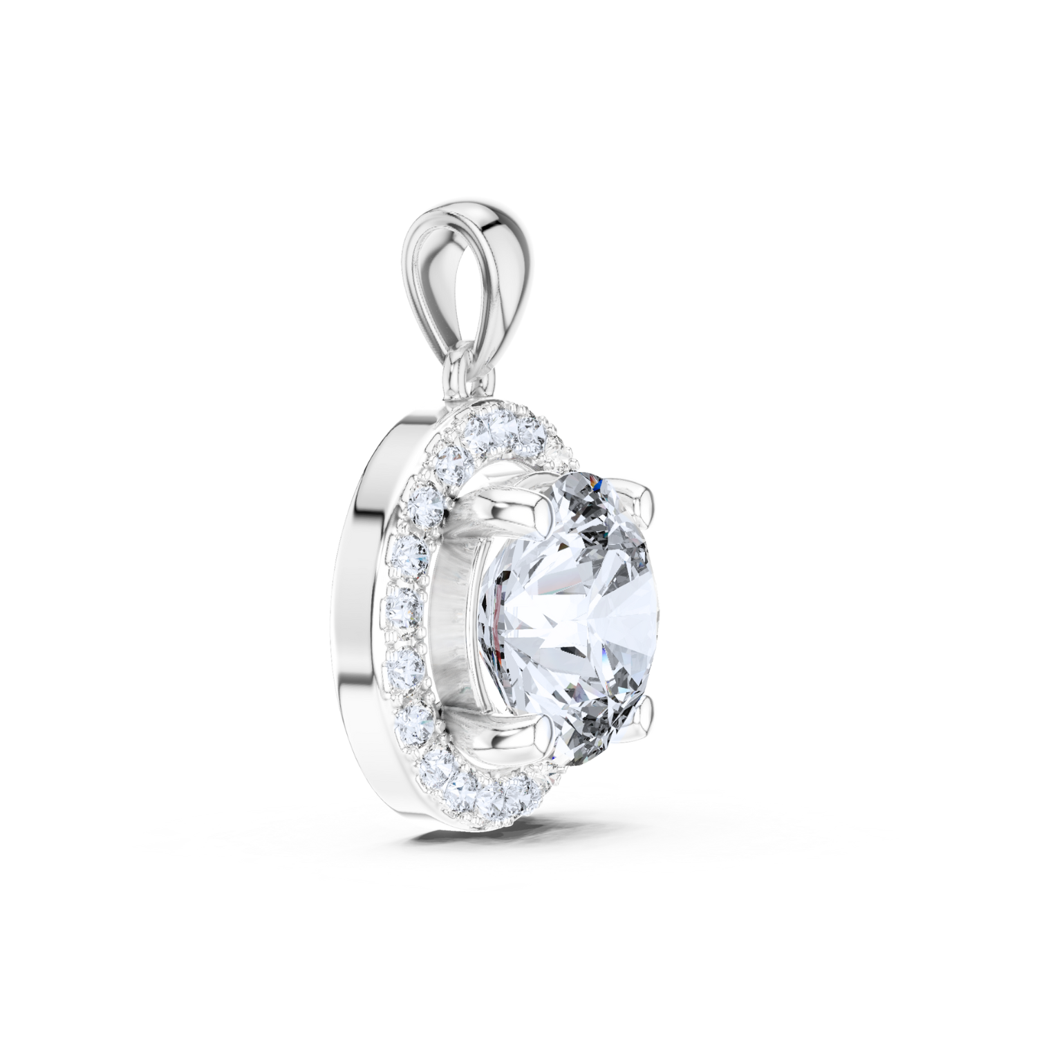 Aurora Halo Diamond Pendant
