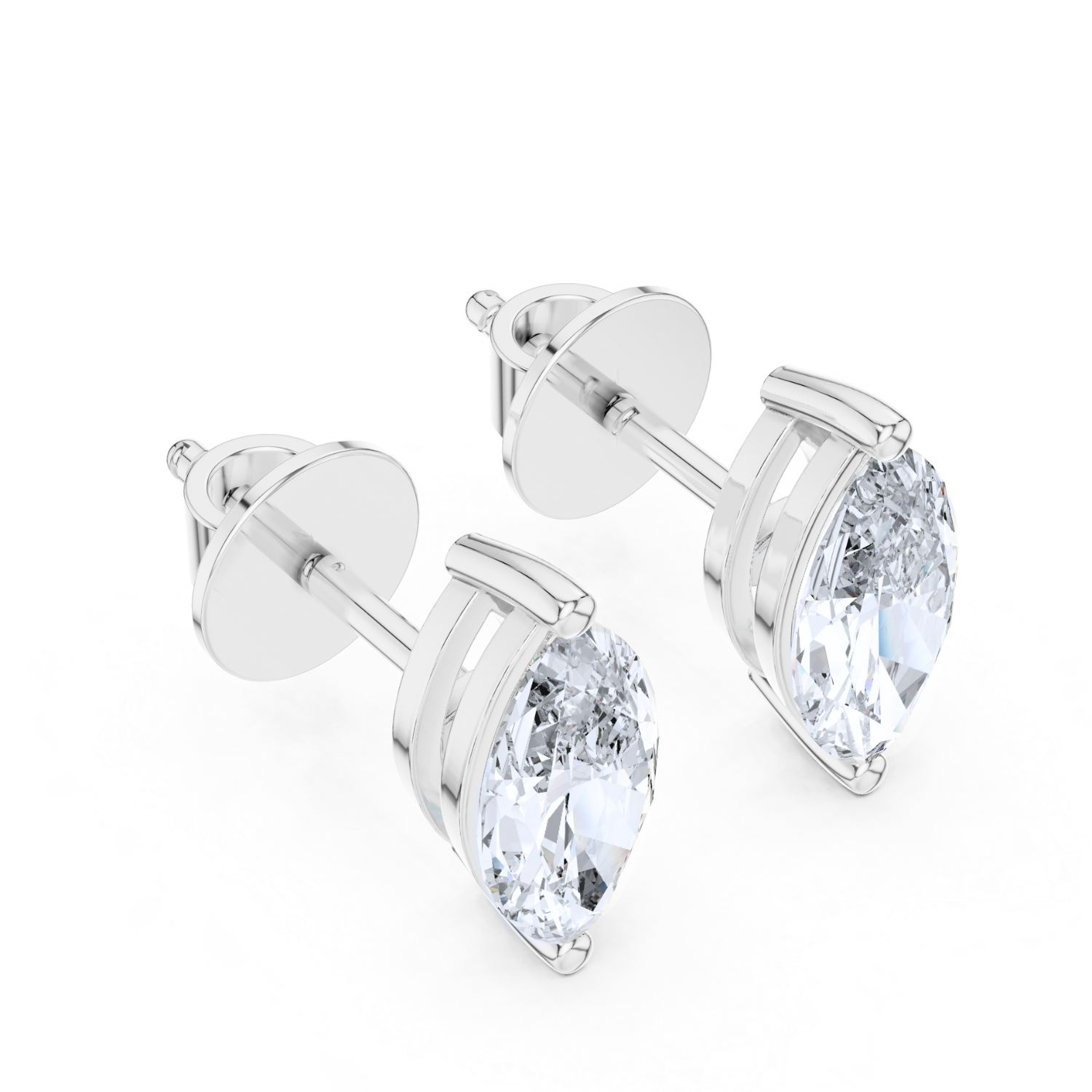 Marquise-Cut Diamond Stud Earrings