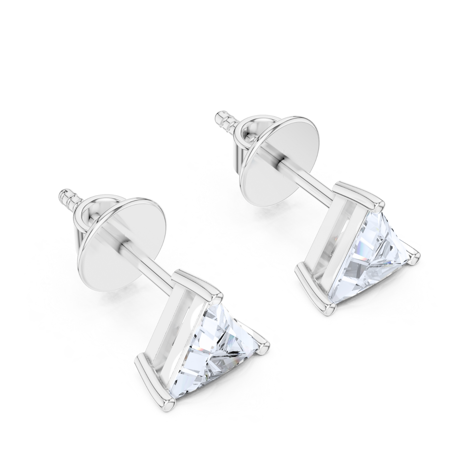 Trillion-Cut Diamond Stud Earrings