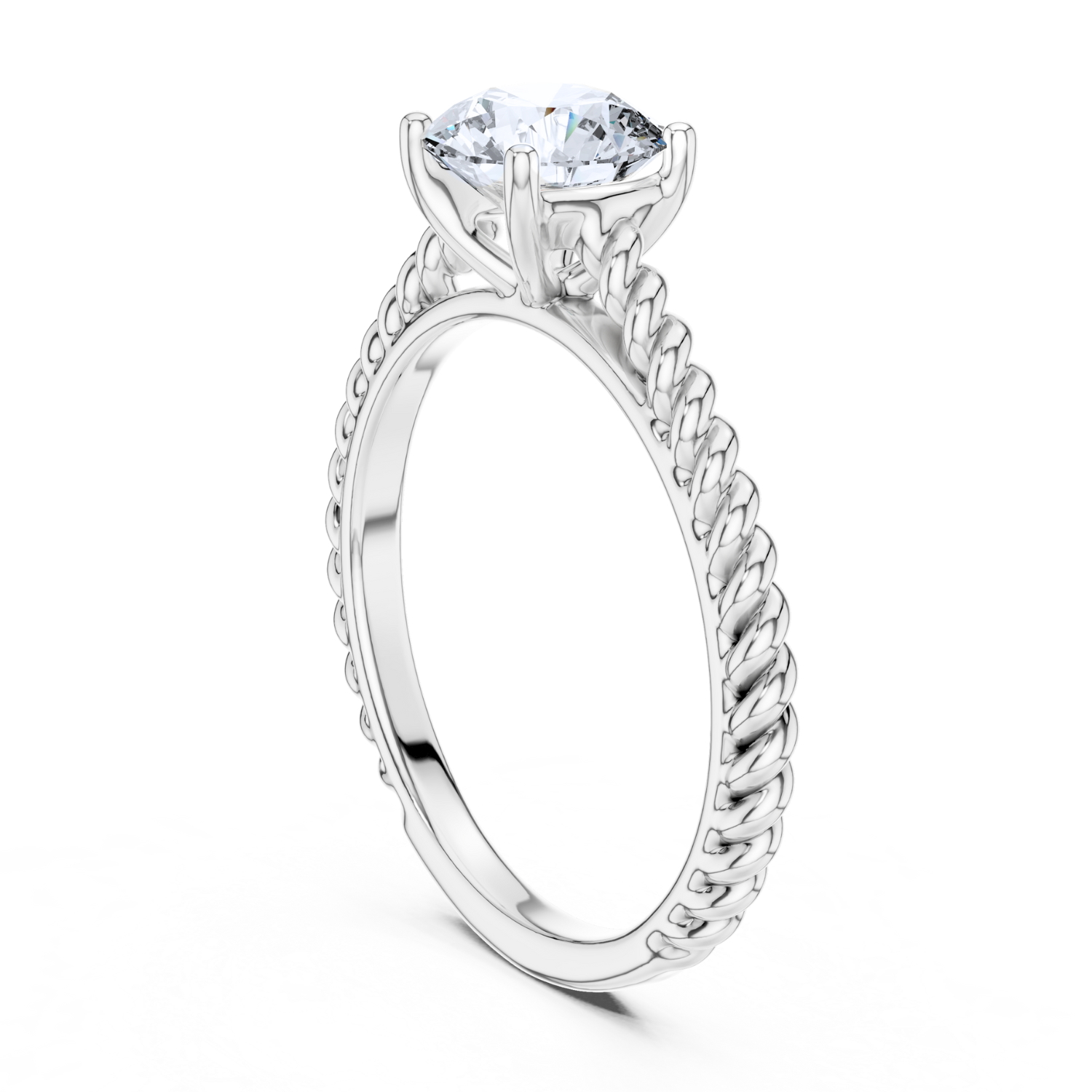 Twisted Rope Solitaire Ring
