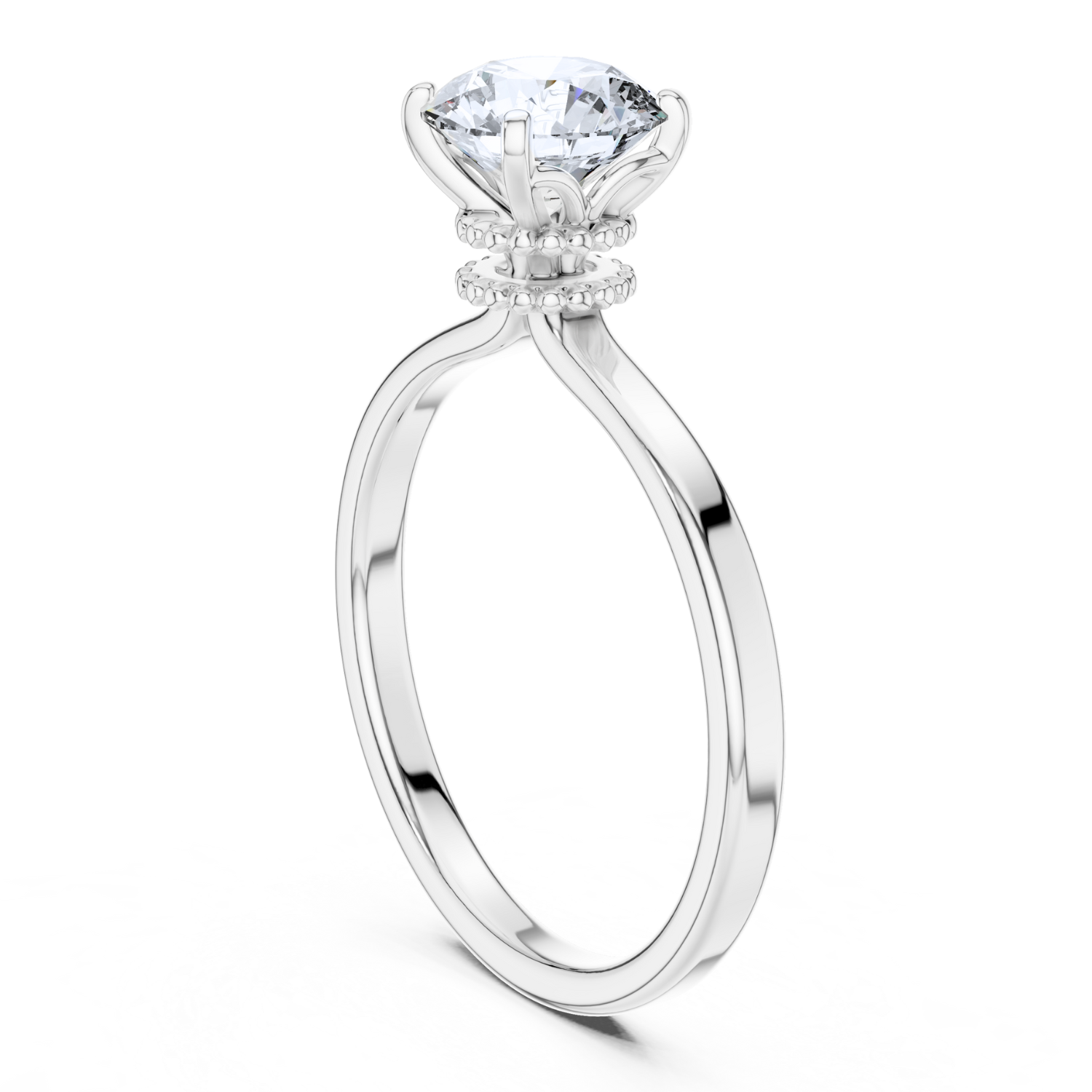 Vintage Milgrain Solitaire Ring