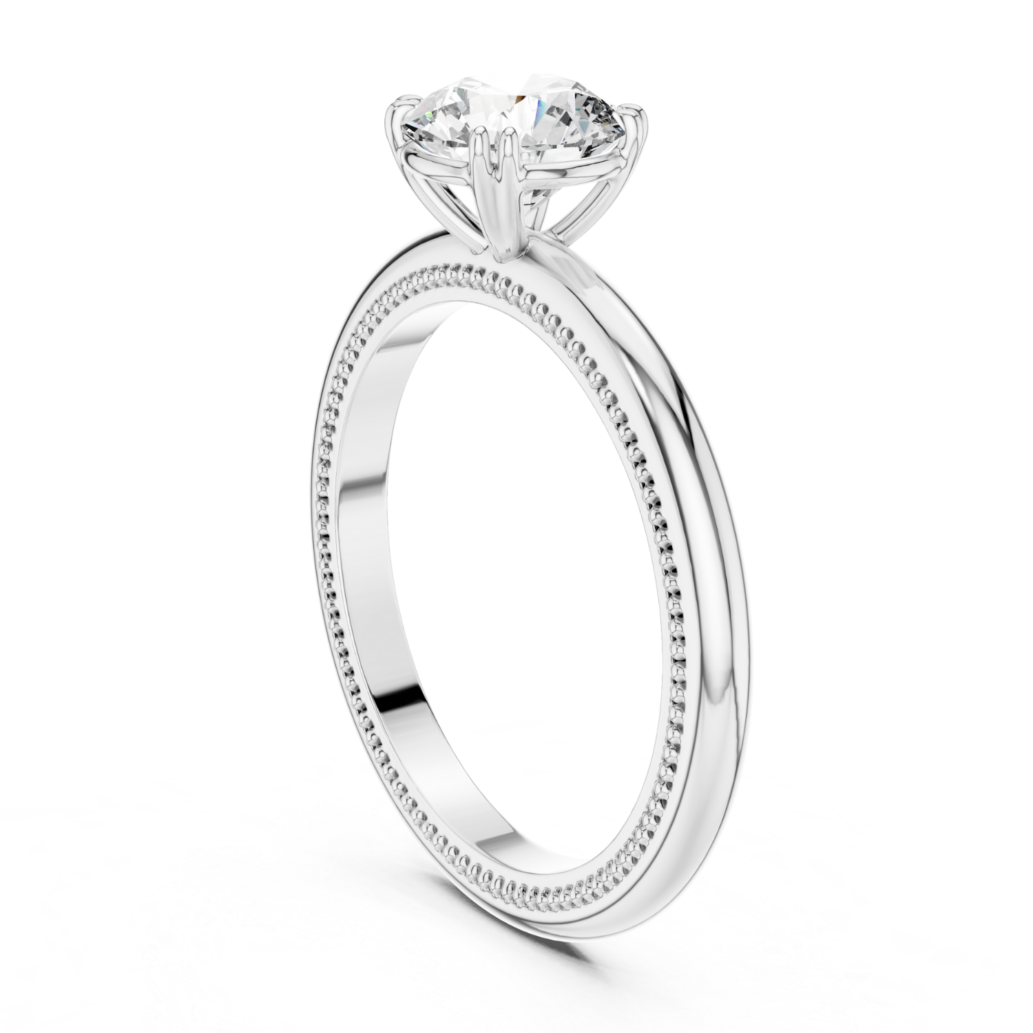Classic Milgrain Solitaire Ring