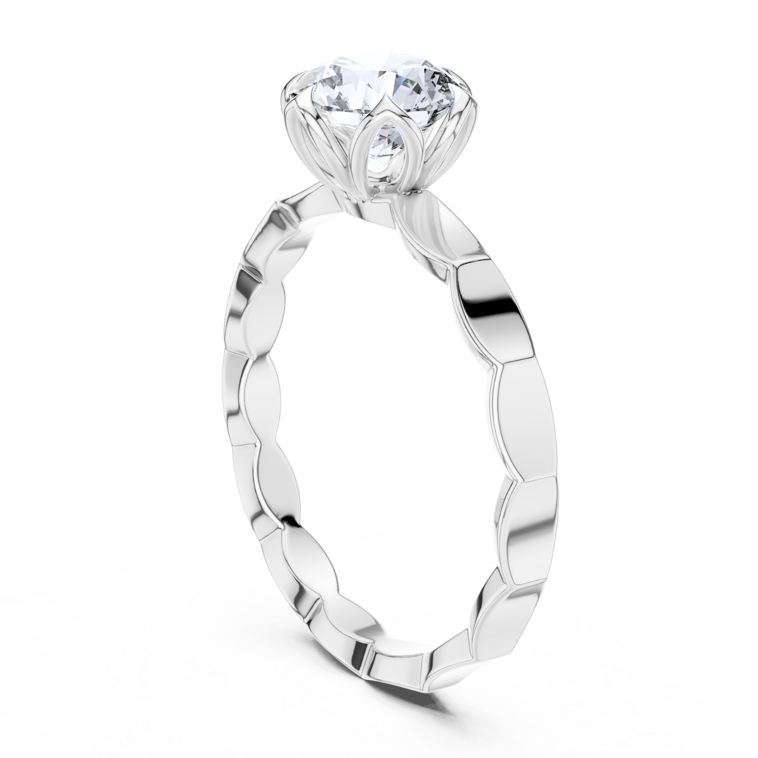 Floral-Inspired Solitaire Ring
