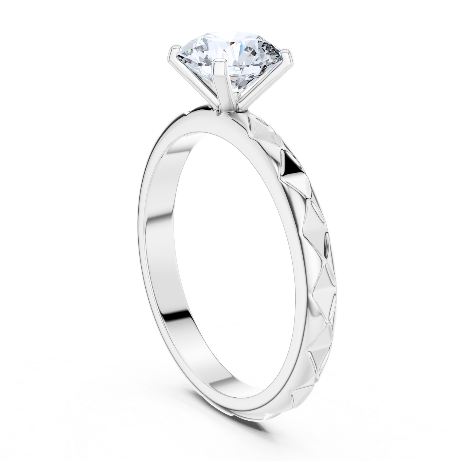 Geometric-Inspired Solitaire Ring