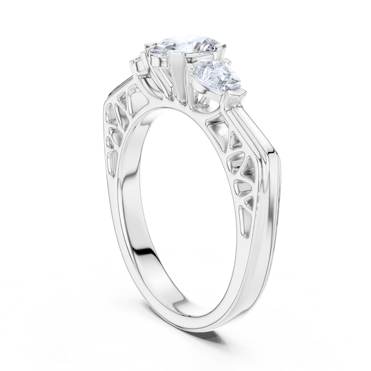 Elysia Three-Stone Oval Ring
