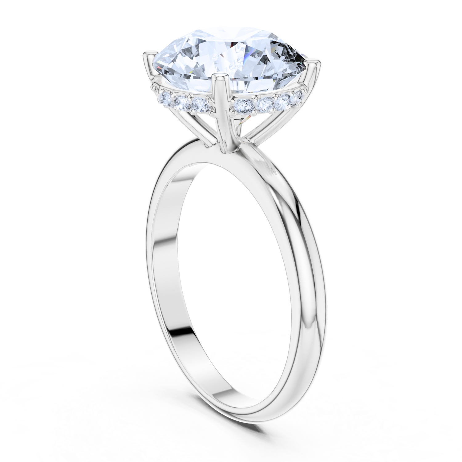 Hidden Halo Solitaire Diamond Ring