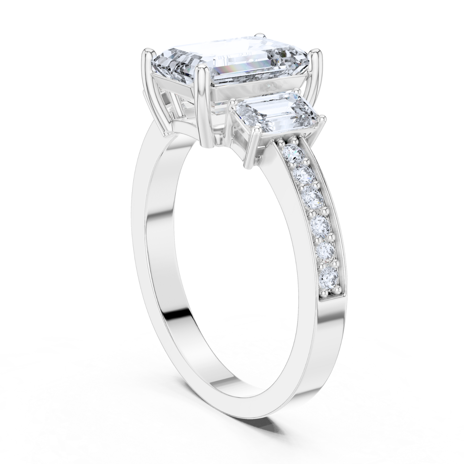 Emerald-Cut Dual Stone Ring
