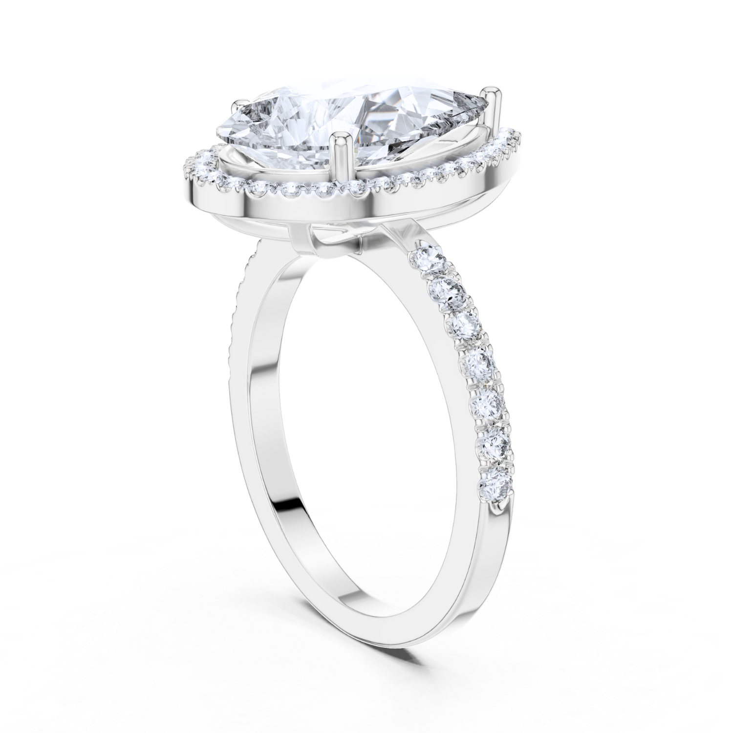 Pear-Cut Diamond Halo Ring