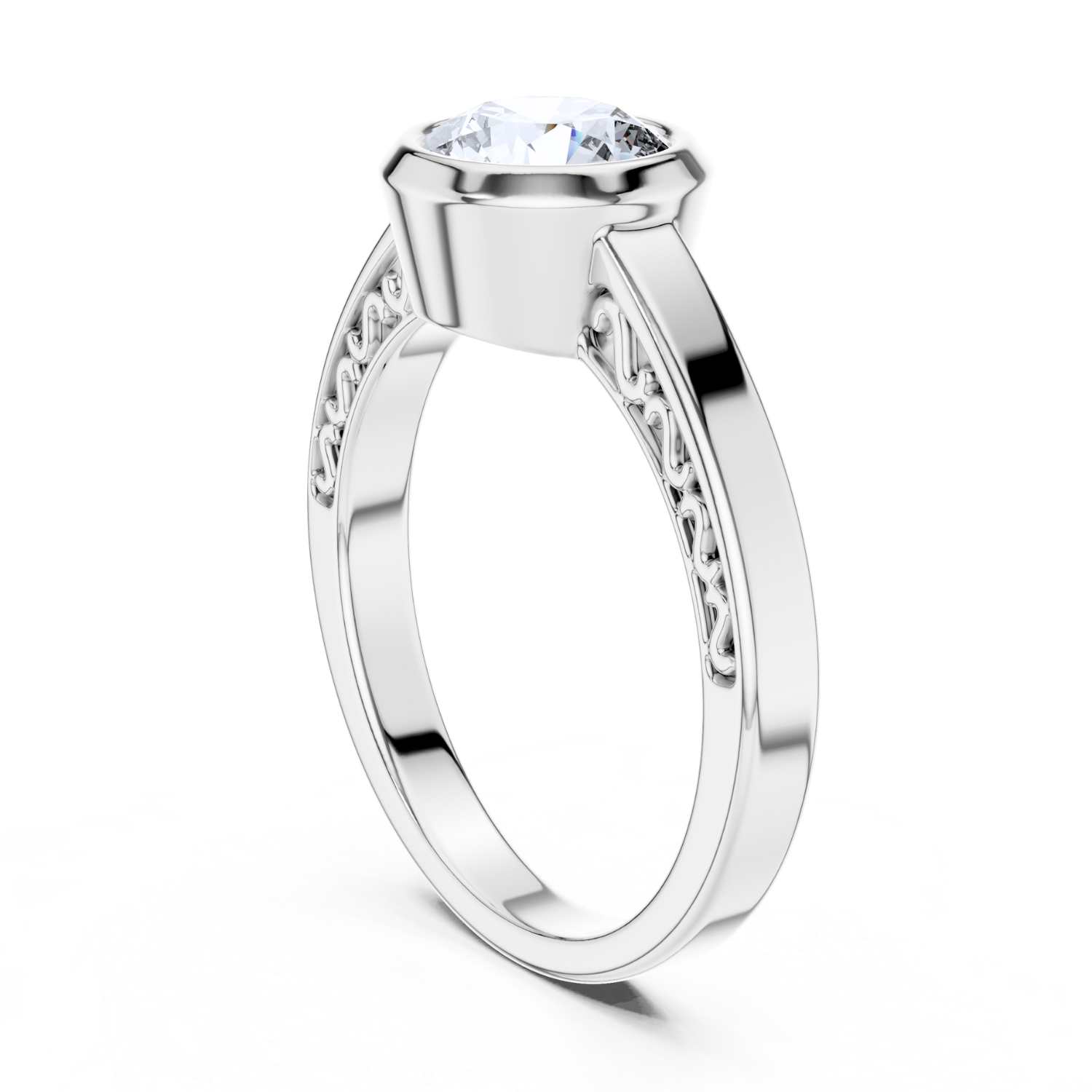Bezel-Set Solitaire Diamond Ring