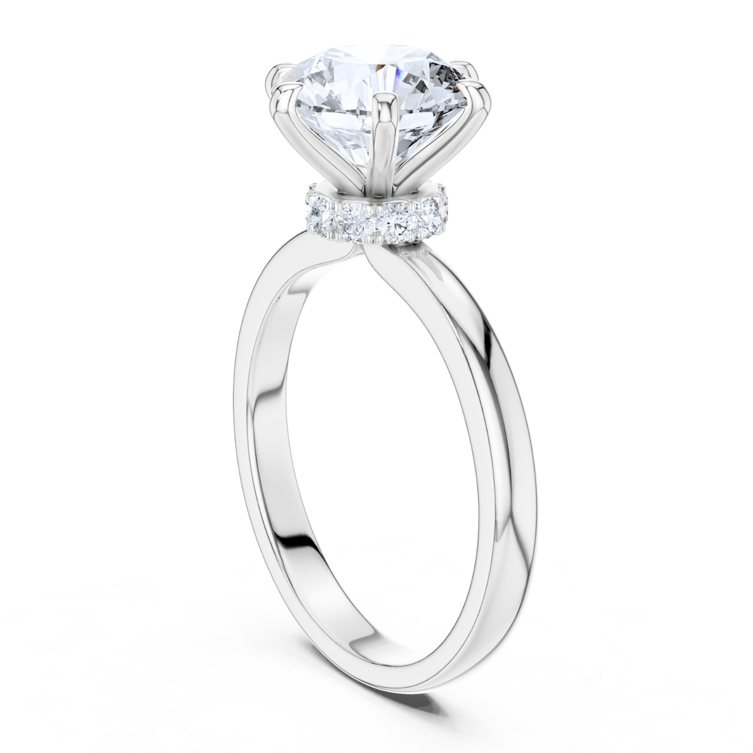 Hidden Halo Solitaire Ring